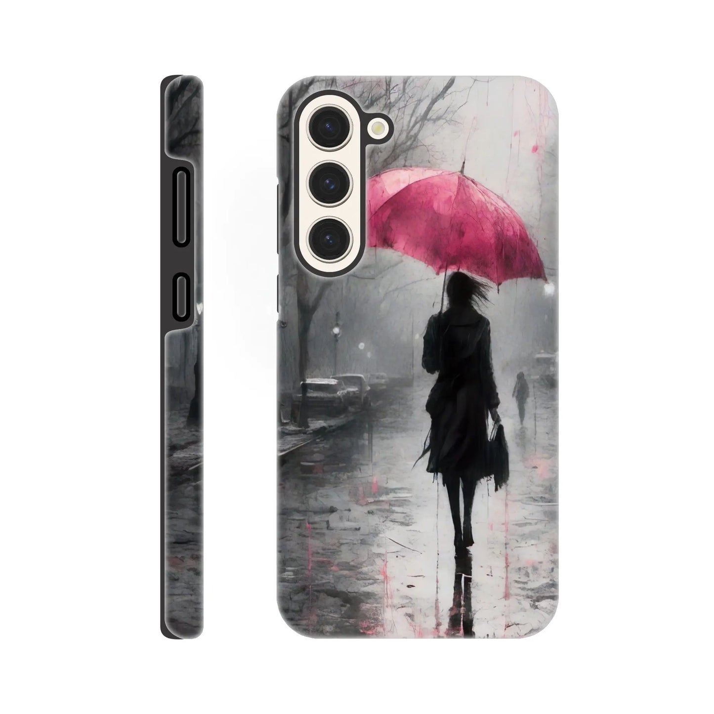 Smartphone-Hülle "Hart" - Frau Im Park - Düsterer Stil, KI-Kunst RolConArt, Malerischer Stil - Porträts, Galaxy-S23-Plus
