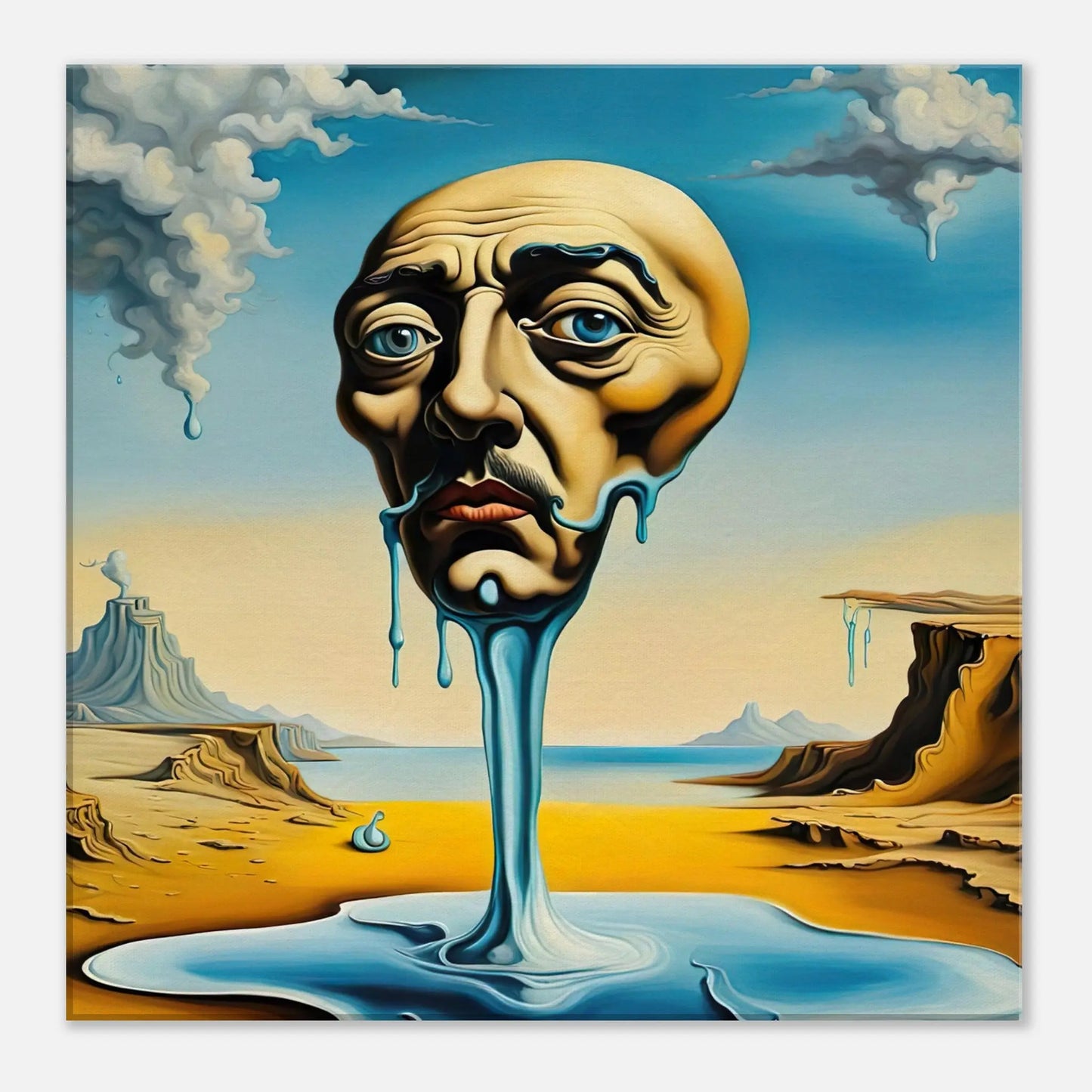 Leinwandbild - Abstraktes Porträt - Malerischer Stil, KI-Kunst - RolConArt, Malerischer Stil - Porträts, 50x50-cm-20x20