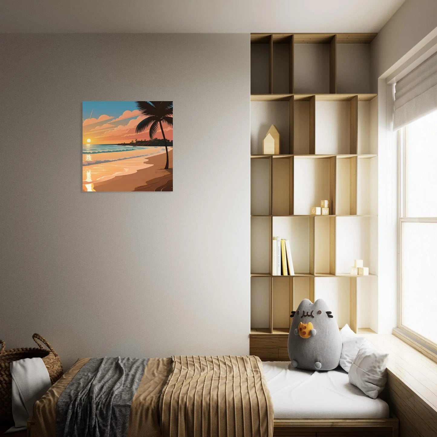 Moderner Forex-Druck - Abendsonne am Meer - Digitaler Stil, KI-Kunst - RolConArt, Landschaften,