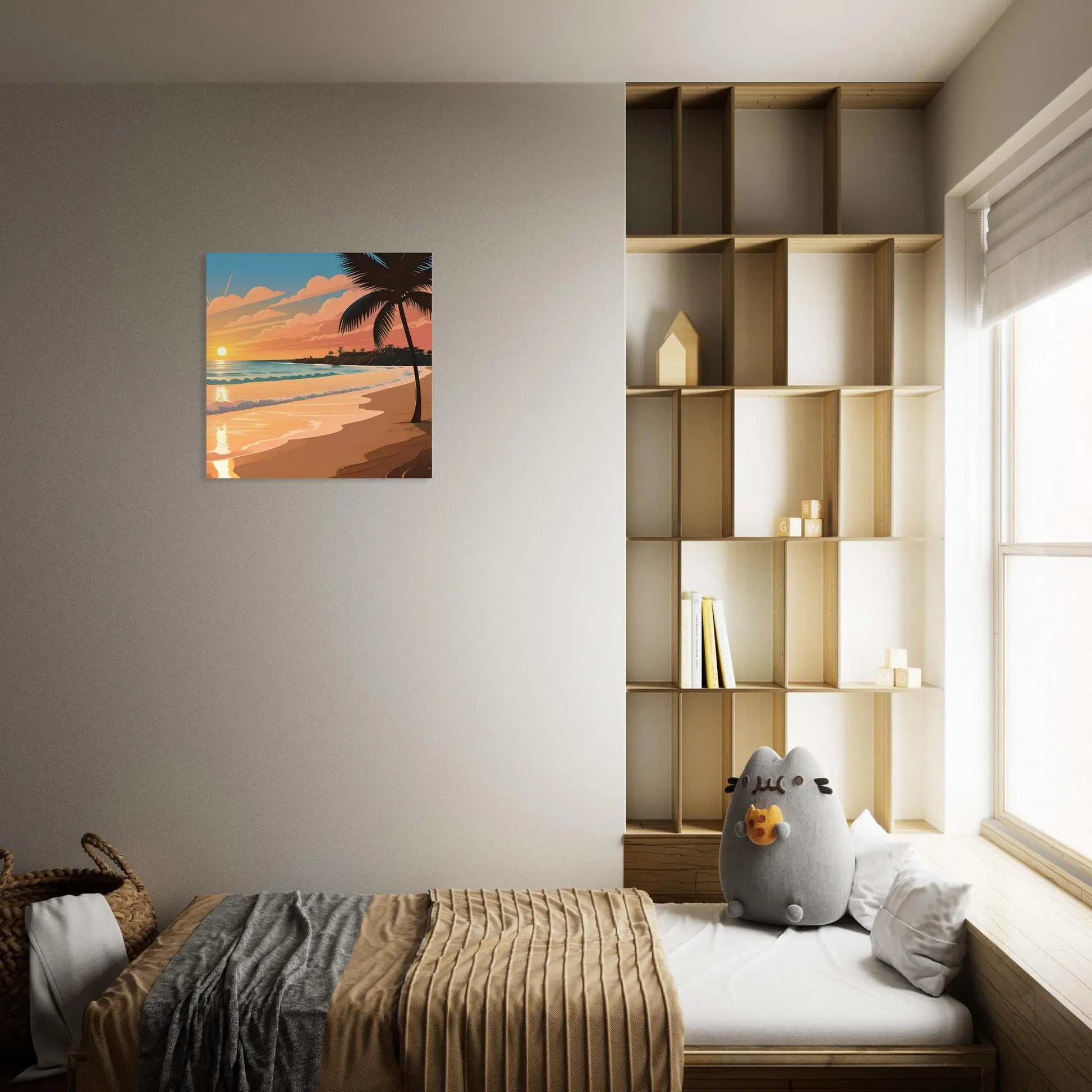 Moderner Forex-Druck - Abendsonne am Meer - Digitaler Stil, KI-Kunst - RolConArt, Landschaften,