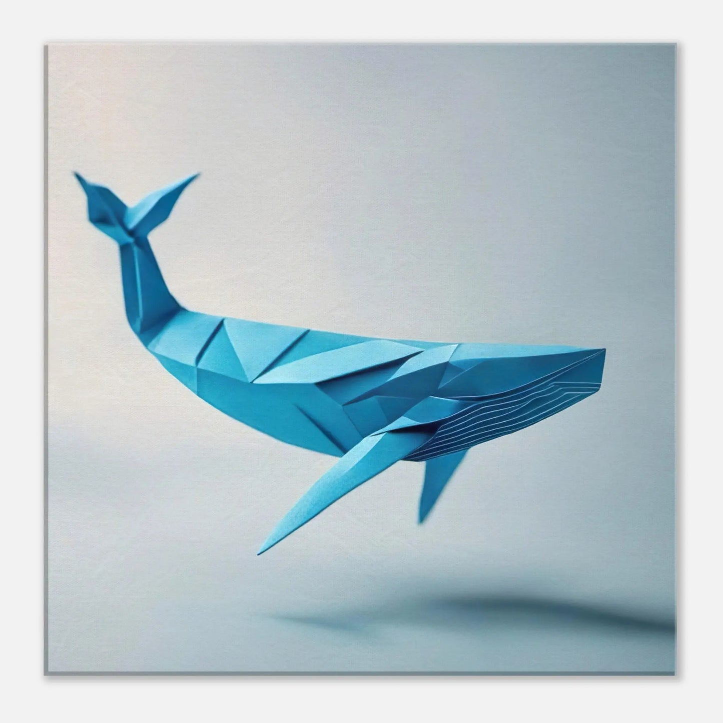 Leinwandbild - Blauwal - Origami Stil, KI-Kunst - RolConArt, Origami Kunst, 50x50-cm-20x20