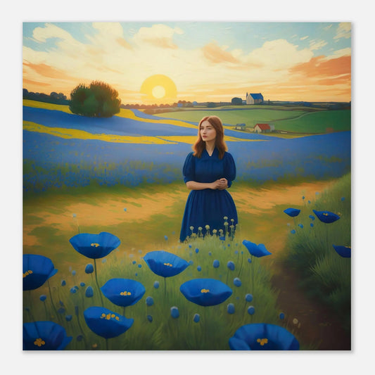 Moderner Forex-Druck - Blühende Landschaft - Malerischer Stil, KI-Kunst - RolConArt, Landschaften,