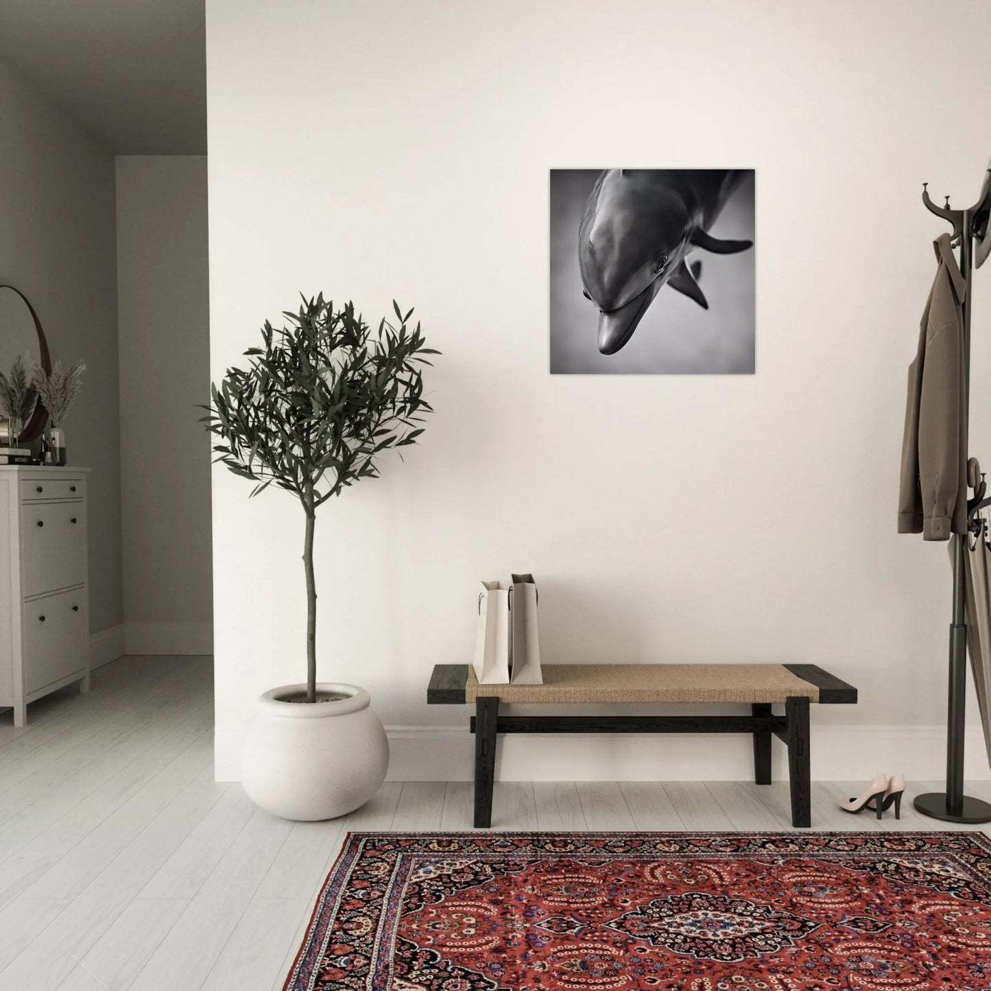 Moderner Forex-Druck - Delfin - Foto Stil, KI-Kunst RolConArt