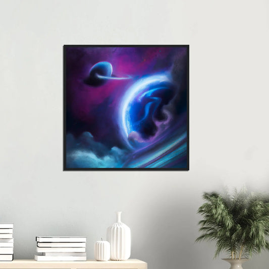 Gerahmtes Premium-Poster - Planet, Weltraum - Digitaler Stil, KI-Kunst - RolConArt, Sci-Fi,