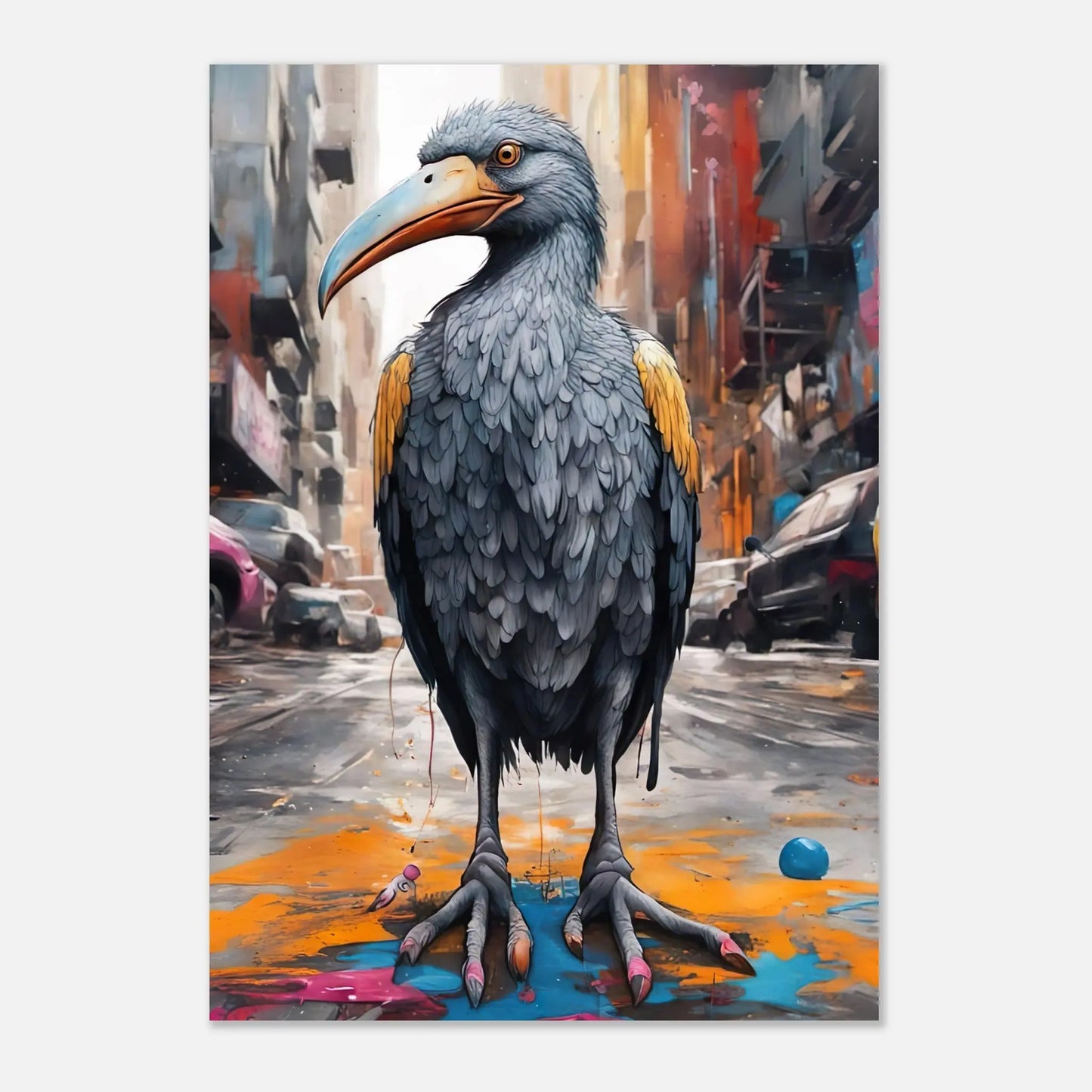 Aluminiumdruck - Fantasie Vogel - Splash Art Stil, KI-Kunst RolConArt