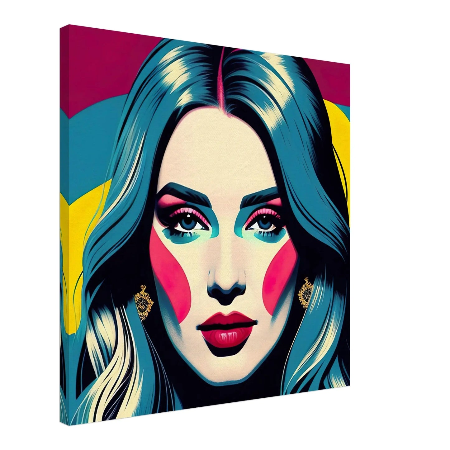 Leinwandbild - Frauenporträt im Pop Art Stil, KI-Kunst - RolConArt, Pop Art - Porträts,