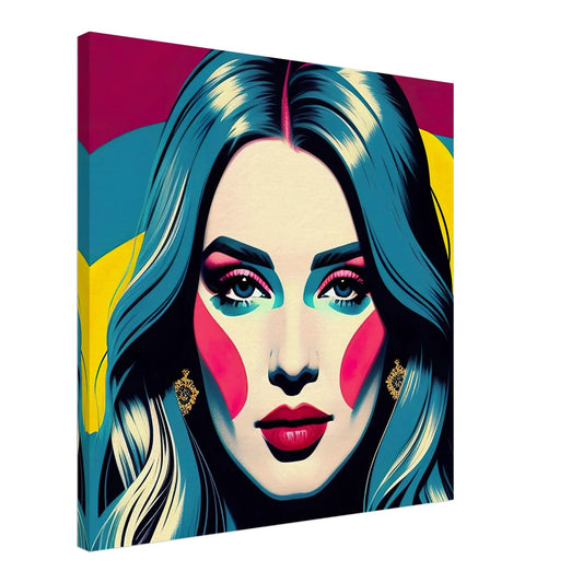 Leinwandbild - Frauenporträt im Pop Art Stil, KI-Kunst - RolConArt,  Pop Art - Porträts,
