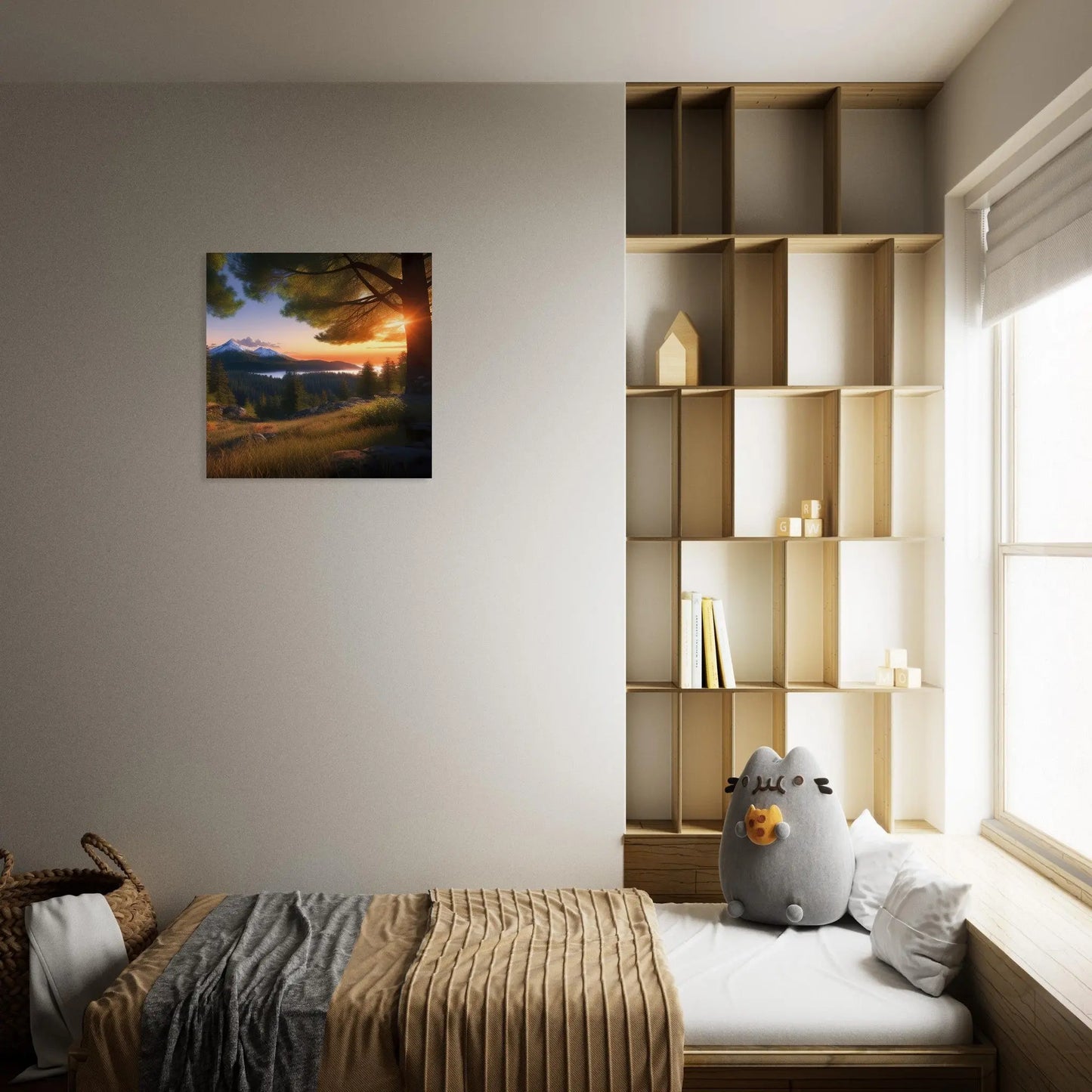 Moderner Forex-Druck - Bergpanorama - Foto Stil, KI-Kunst - RolConArt, Landschaften,