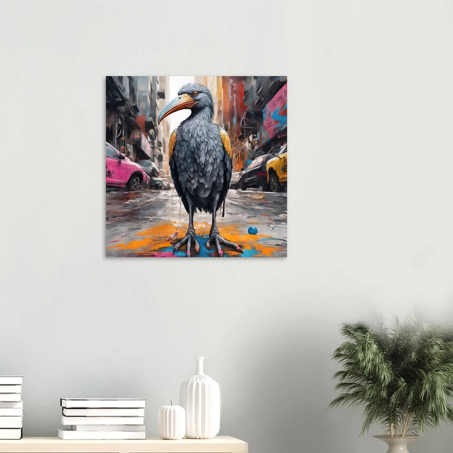 Aluminiumdruck - Fantasie Vogel - Splash Art Stil, KI-Kunst RolConArt