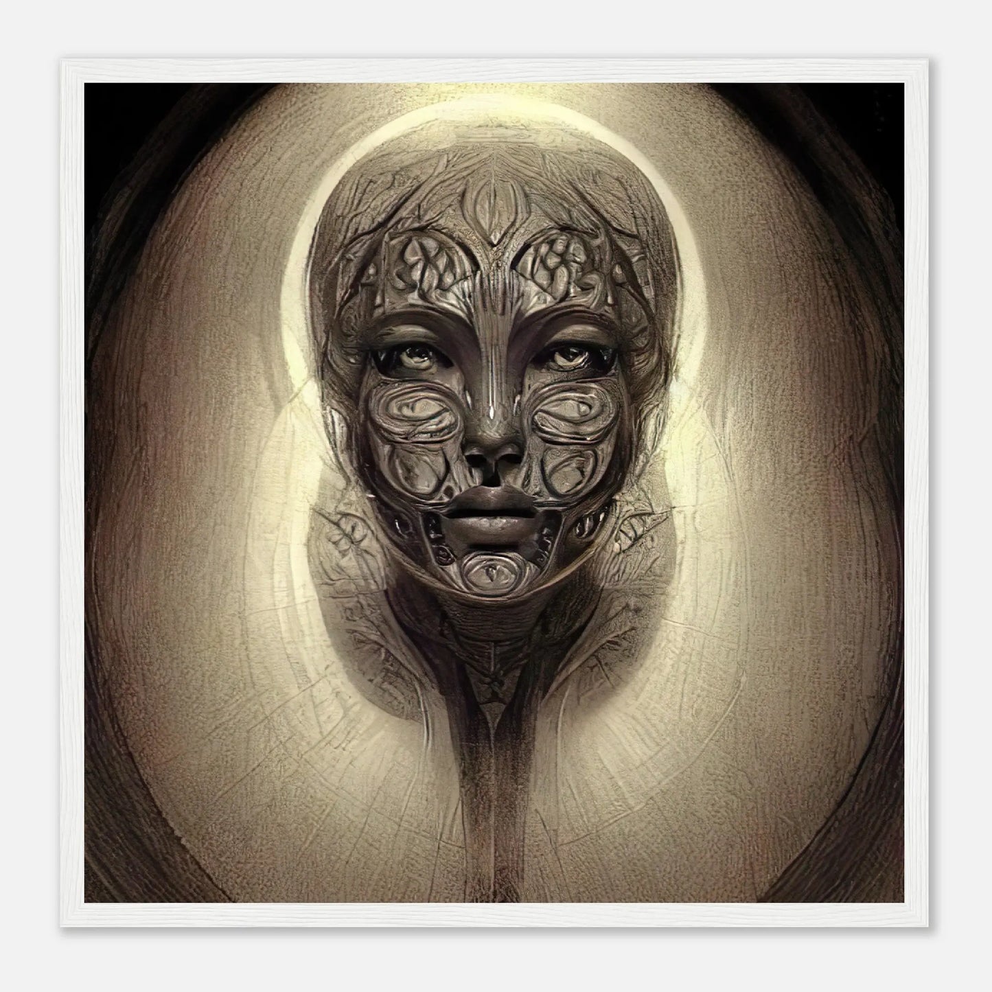 Gerahmtes Premium-Poster - Abstraktes Porträt - Digitaler Stil, KI-Kunst RolConArt