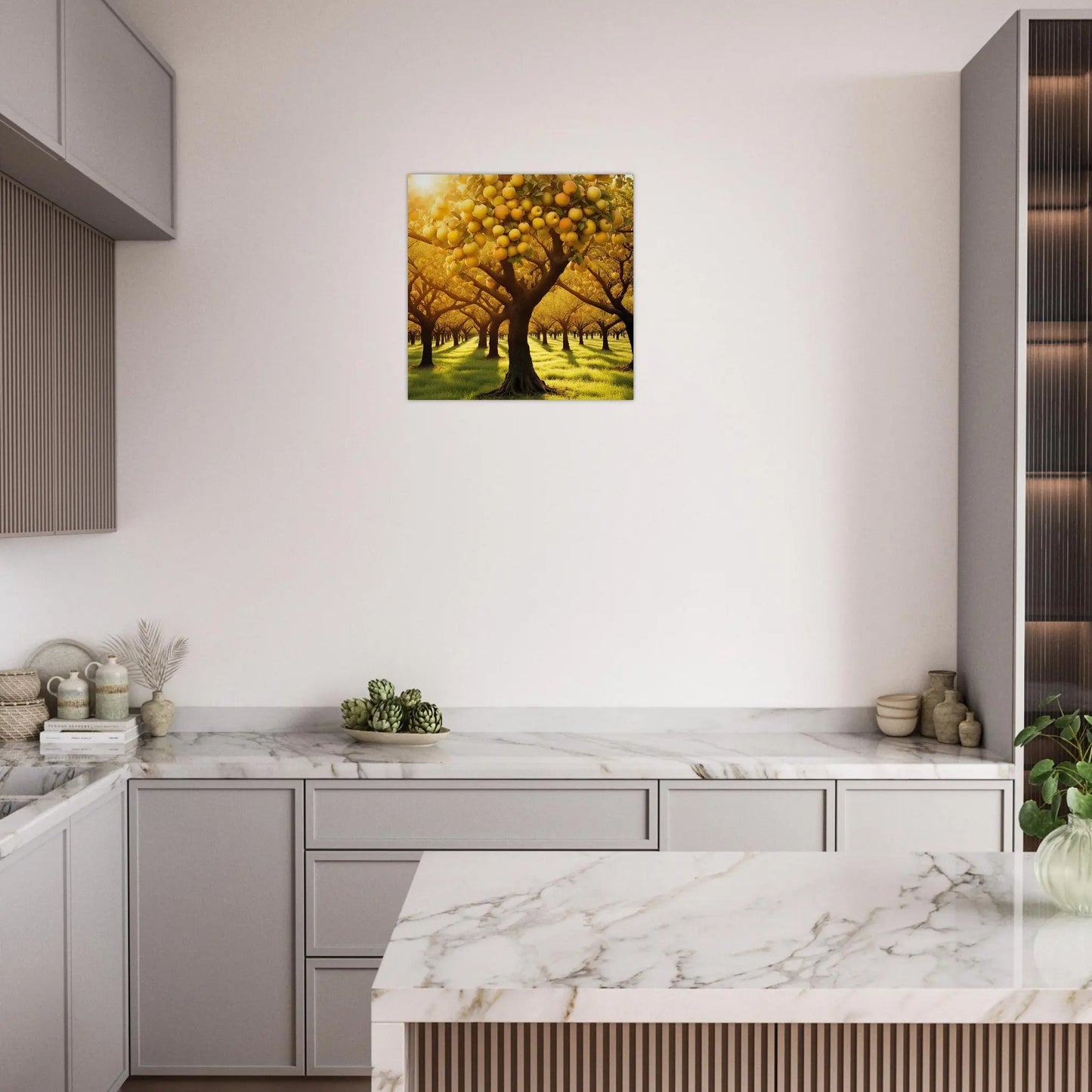 Moderner Forex-Druck - Obstplantage - Digitaler Stil, KI-Kunst RolConArt