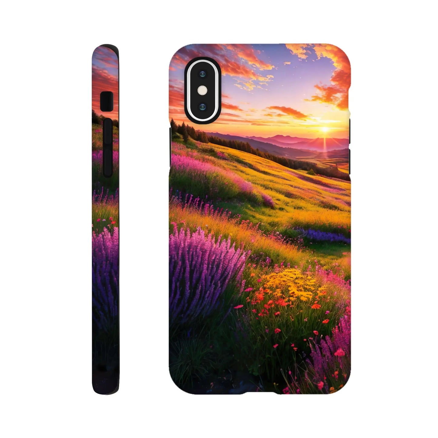 Smartphone-Hülle "Hart" - Berglandschaft - Foto Stil, KI-Kunst RolConArt, Landschaften, iPhone-X