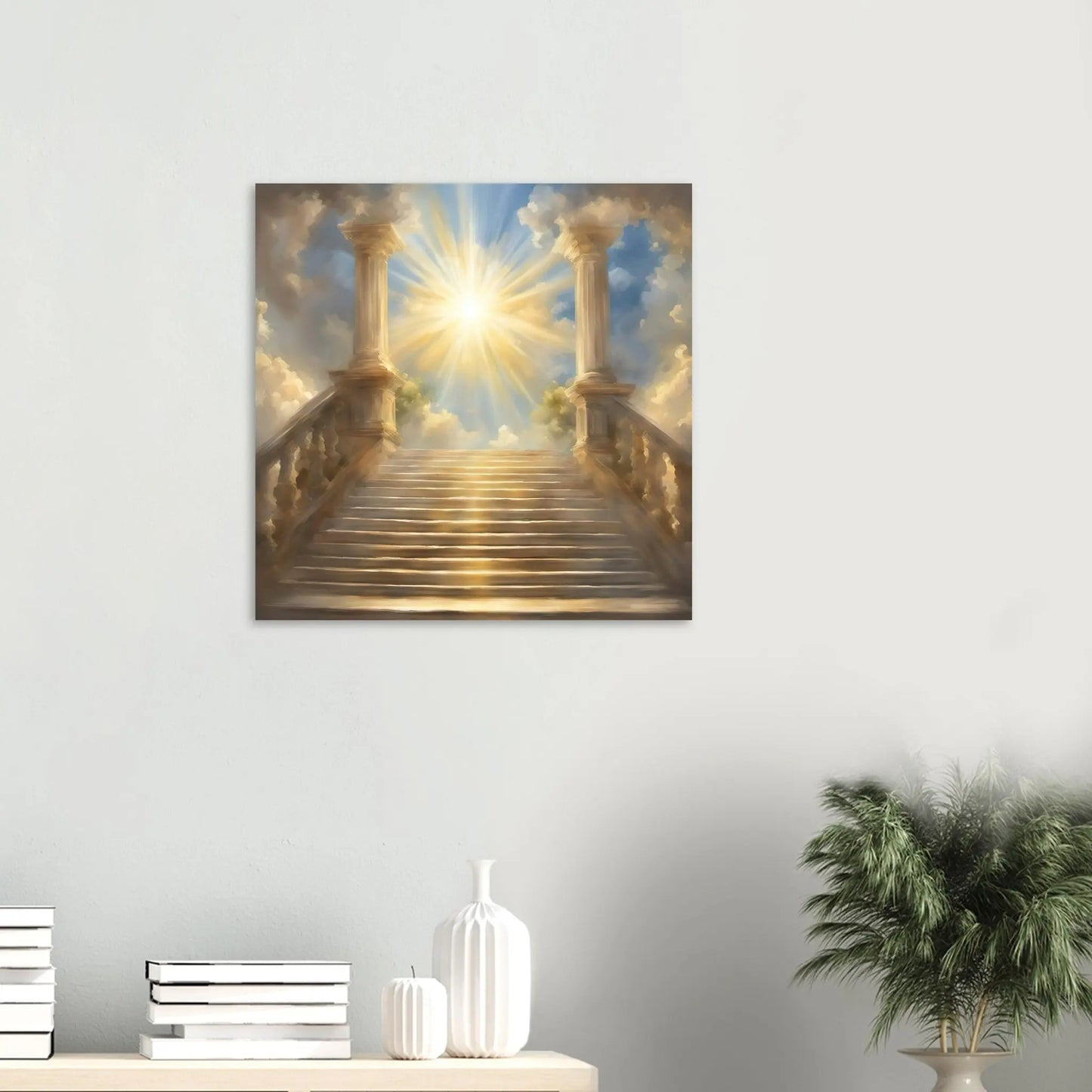 Aluminiumdruck - Himmelsstufen - Digitaler Stil, KI-Kunst RolConArt