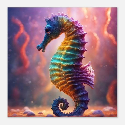 Aluminiumdruck - Seepferdchen - Kinderbild, 3D-Stil, KI-Kunst RolConArt