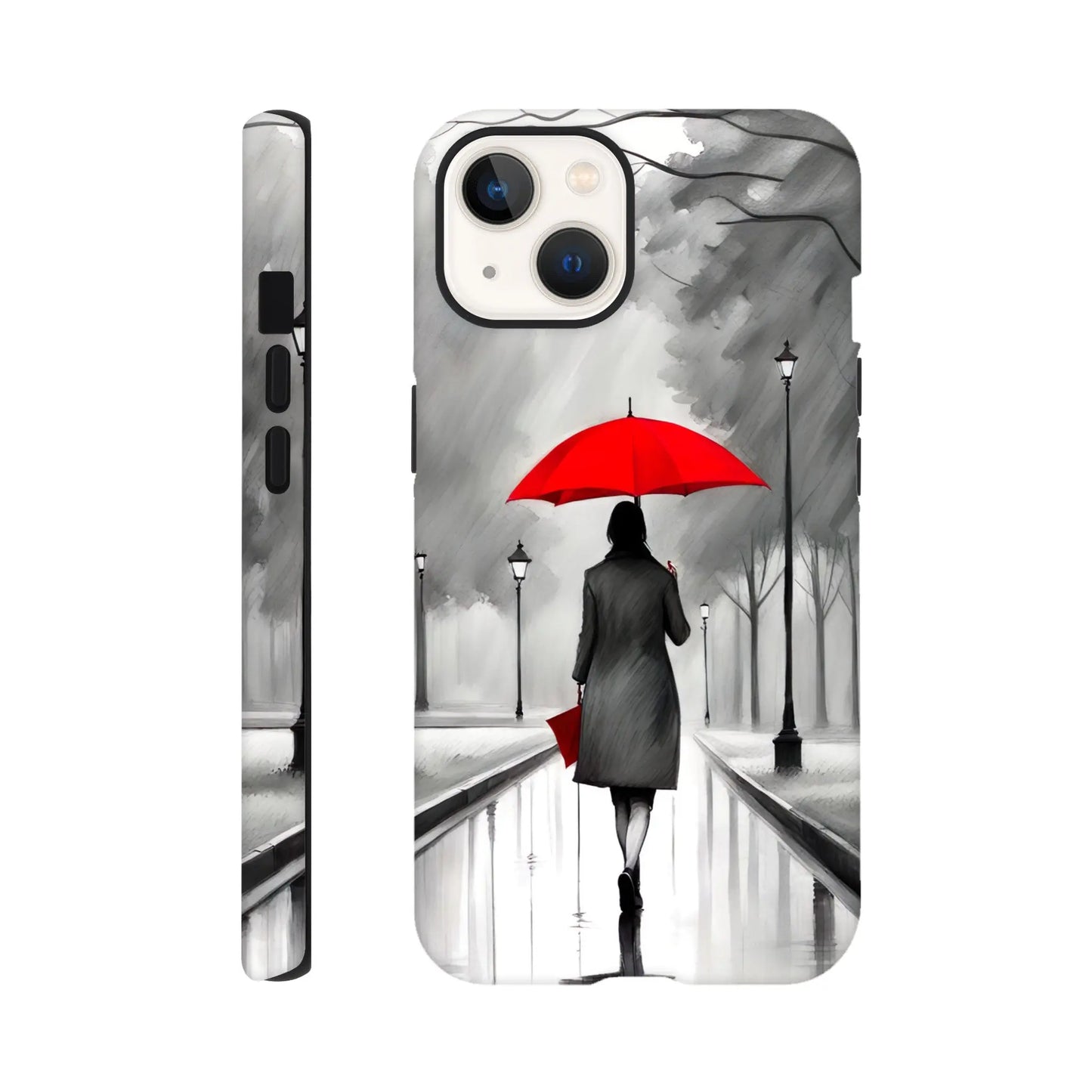 Smartphone-Hülle "Hart" - Frau Im Park - Malerischer Stil, KI-Kunst RolConArt, Malerischer Stil - Porträts, iPhone-13