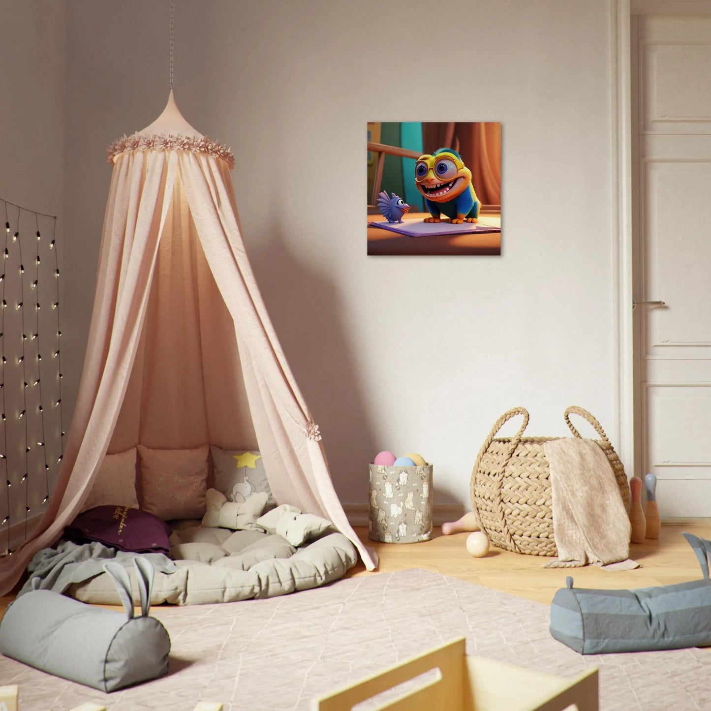 Aluminiumdruck - Lustiges Monster - Kinderbild, 3D-Stil, KI-Kunst RolConArt