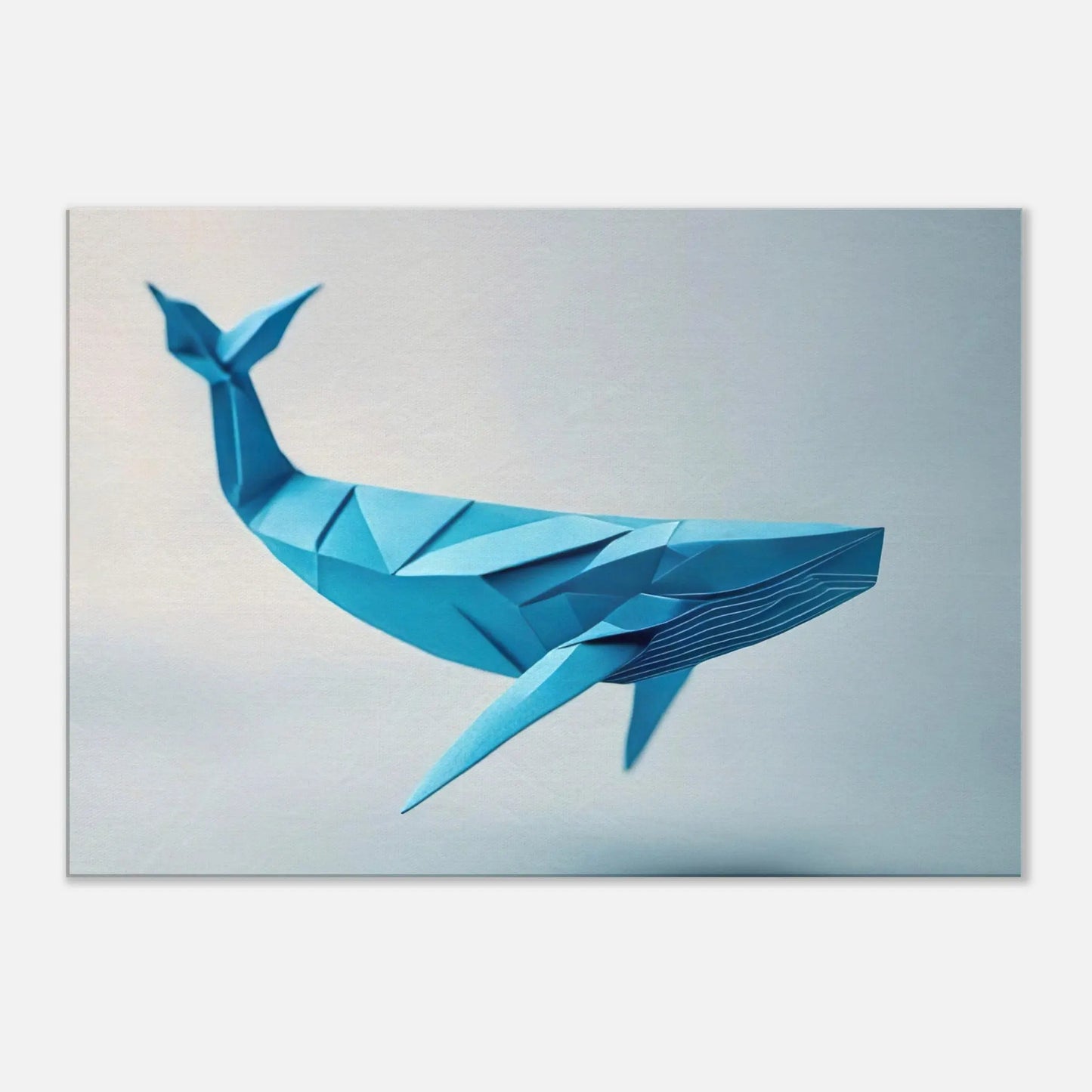 Leinwandbild - Blauwal - Origami Stil, KI-Kunst - RolConArt, Origami Kunst, 70x100-cm-28x40