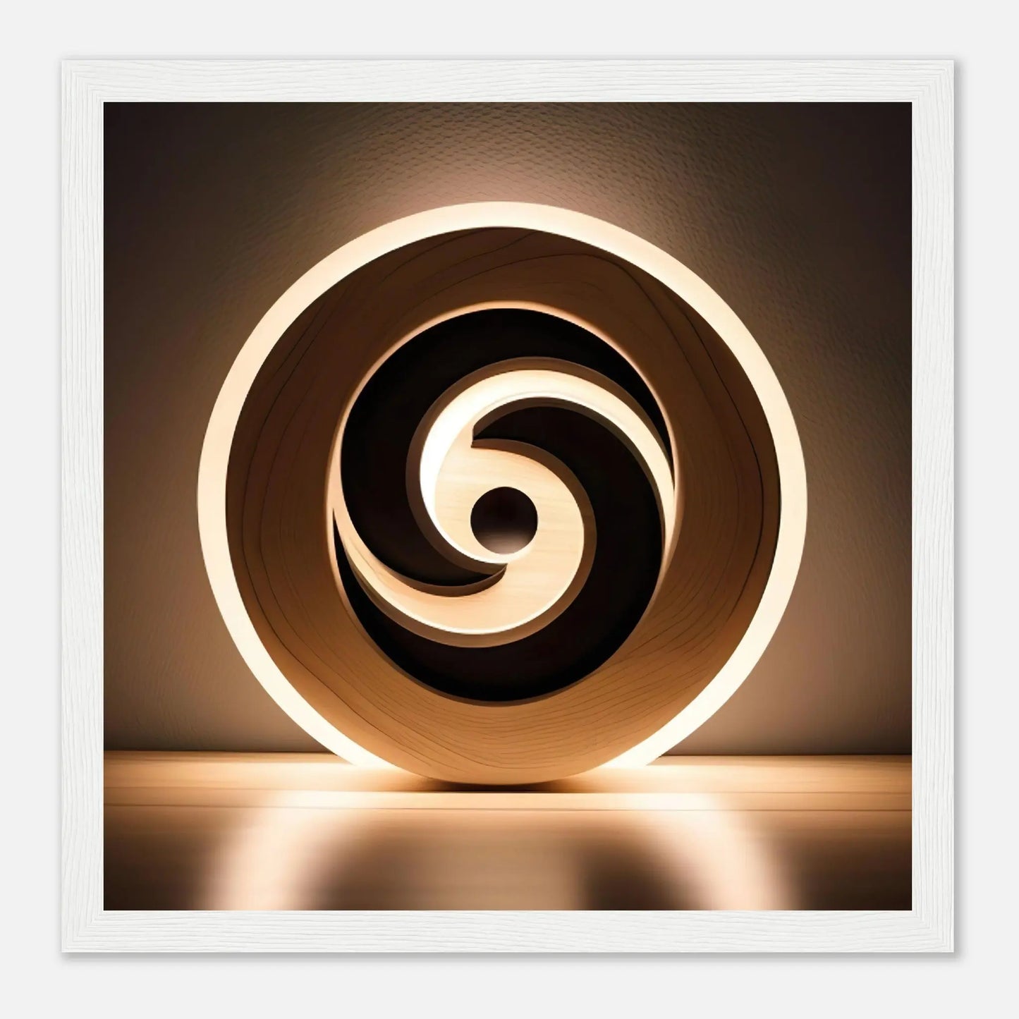 Gerahmtes Premium-Poster - Yin Yang - Foto Stil, KI-Kunst - RolConArt, Kreative Vielfalt, 30x30-cm-12x12-Weißer-Rahmen