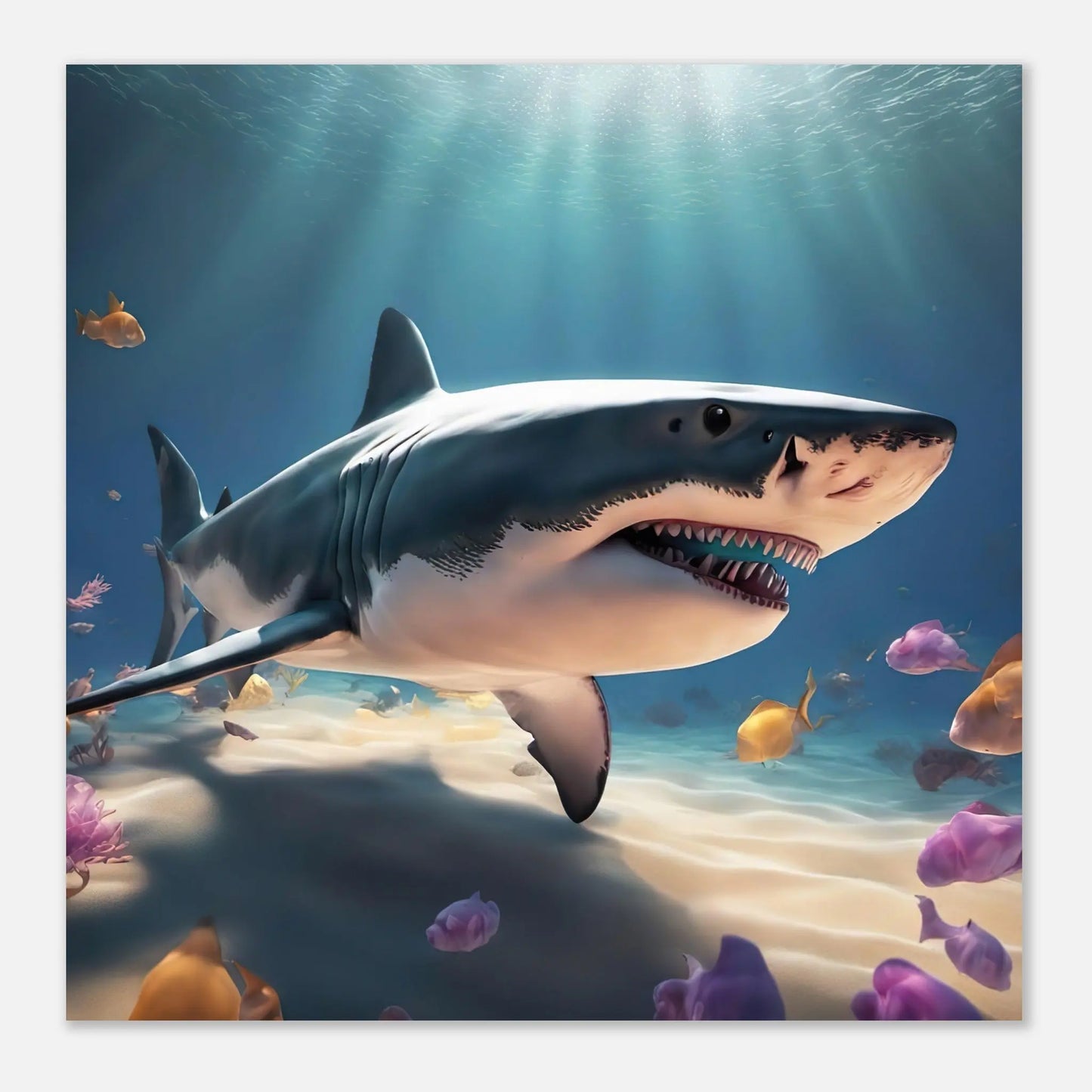 Aluminiumdruck - Hai - Kinderbild, 3D-Stil, KI-Kunst RolConArt