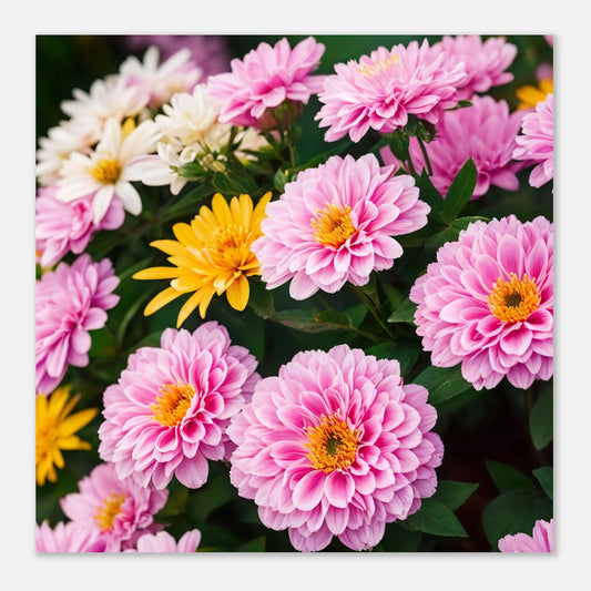 Aluminiumdruck - Dahlien Blumen - Foto Stil, KI-Kunst - RolConArt, Pflanzen,