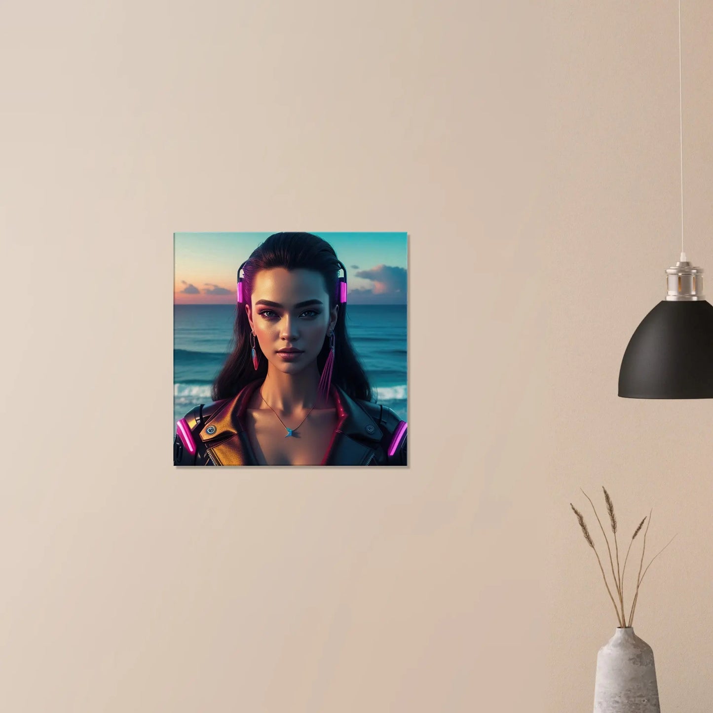 Leinwandbild - Frauenporträt im digitalen 3-D Stil, KI-Kunst - RolConArt, Digitalkunst - Porträts,