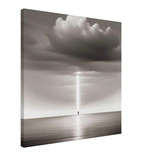 Leinwandbild - Weitblick - Schwarz-Weiß, Digitaler Stil, KI-Kunst - RolConArt, Schwarz-Weiß,