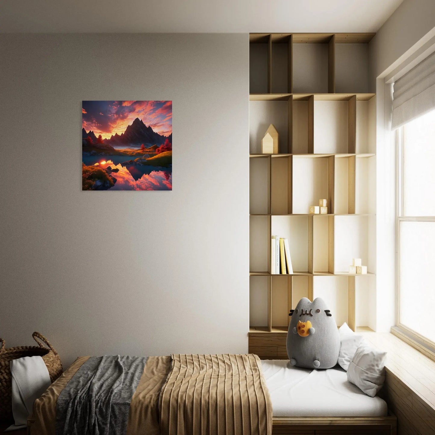 Moderner Forex-Druck - Bergpanorama - Foto Stil, KI-Kunst - RolConArt, Landschaften,