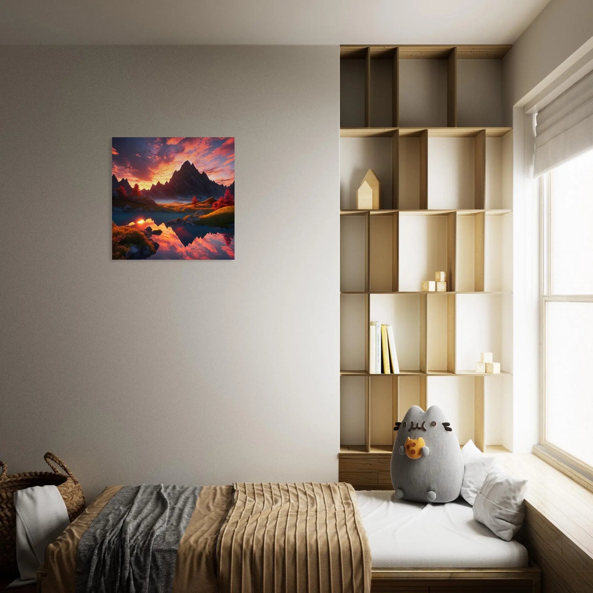 Moderner Forex-Druck - Bergpanorama - Foto Stil, KI-Kunst - RolConArt, Landschaften,