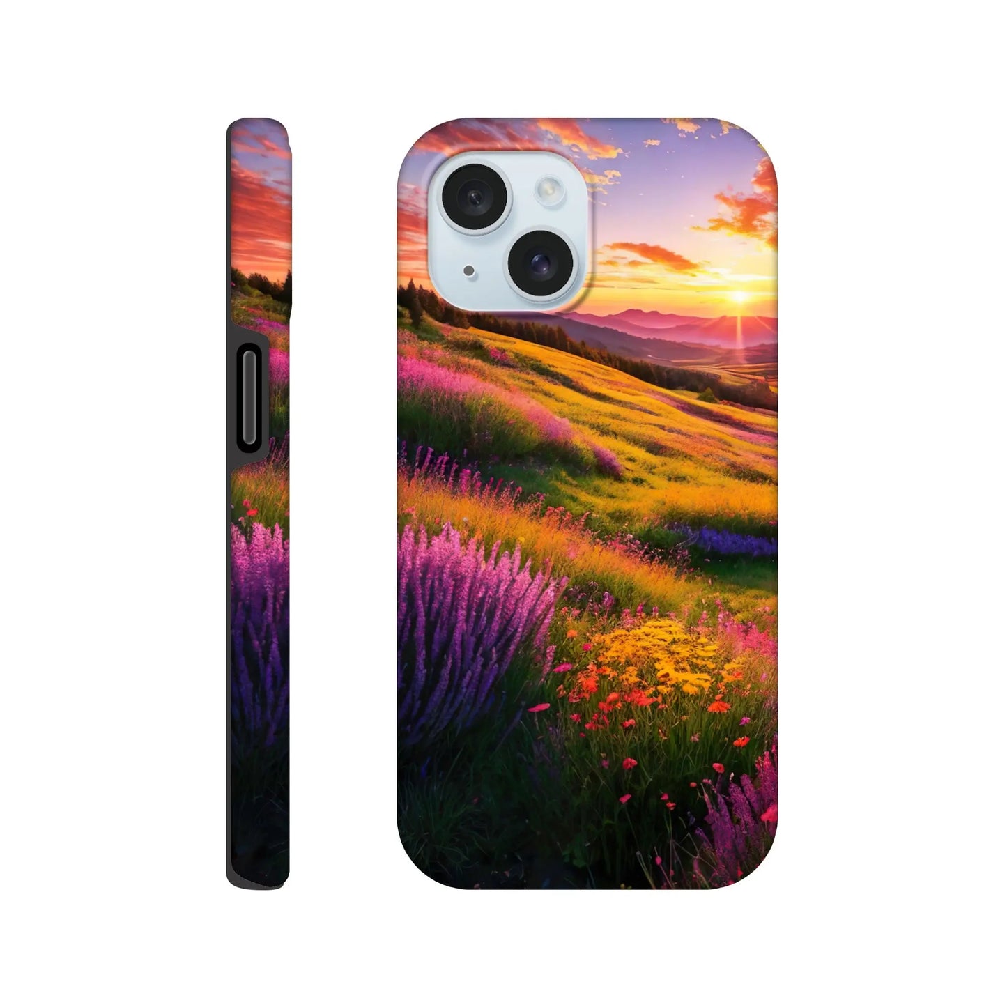 Smartphone-Hülle "Hart" - Berglandschaft - Foto Stil, KI-Kunst RolConArt, Landschaften, iPhone-15