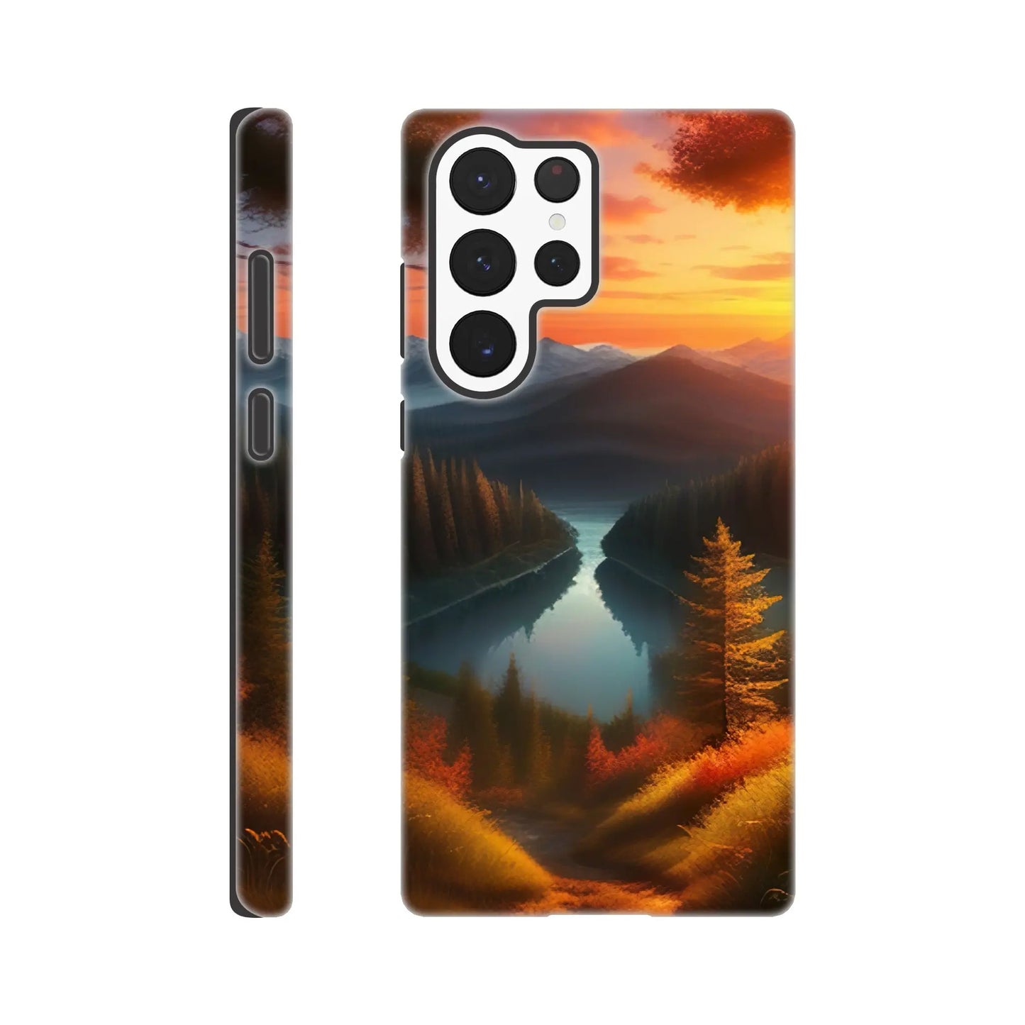 Smartphone-Hülle "Hart" - Bergpanorama - Digitaler Stil, KI-Kunst RolConArt, Landschaften, Galaxy-S22-Ultra