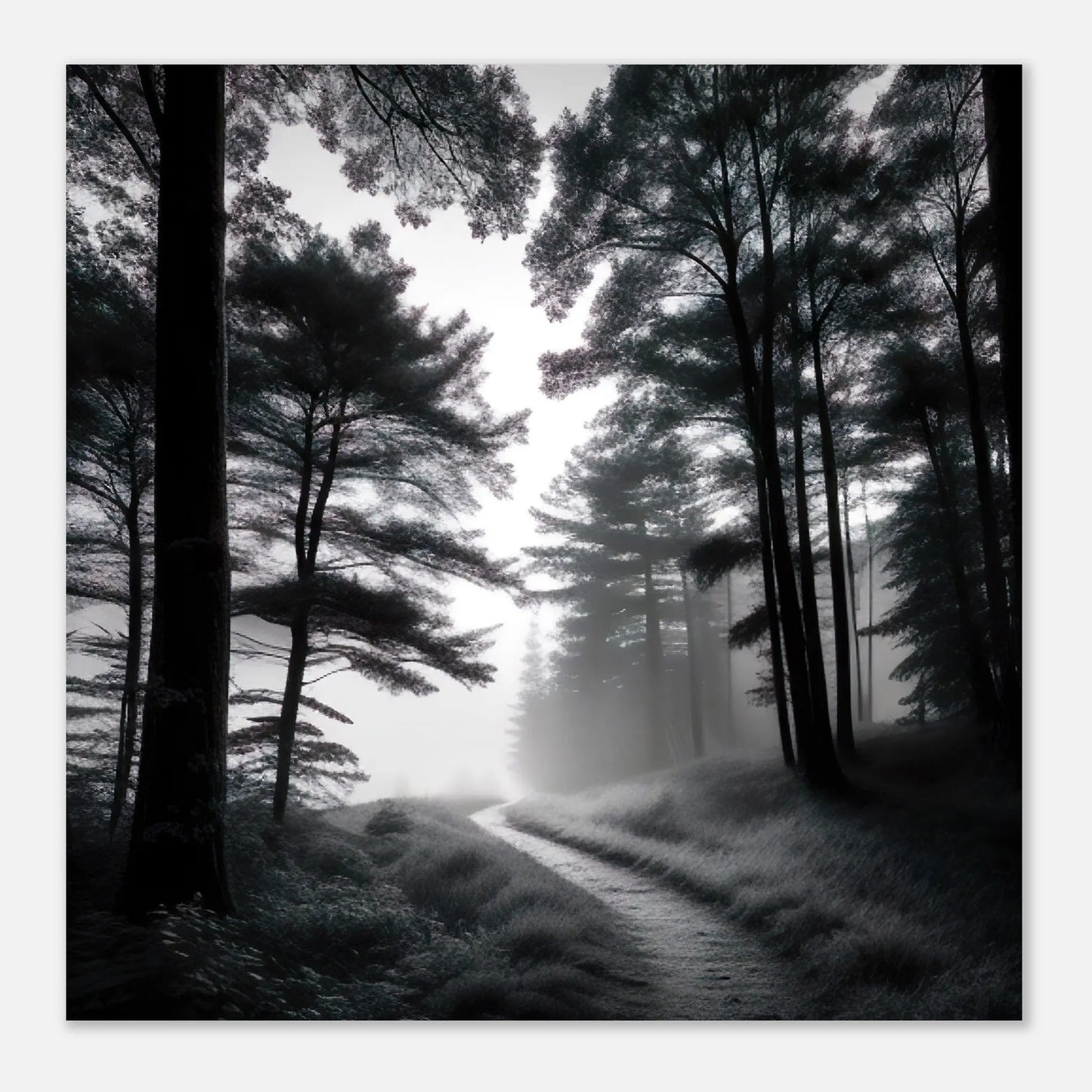 Moderner Forex-Druck - Landschaft - Schwarz-Weiß, Foto Stil, KI-Kunst - RolConArt, Landschaften,