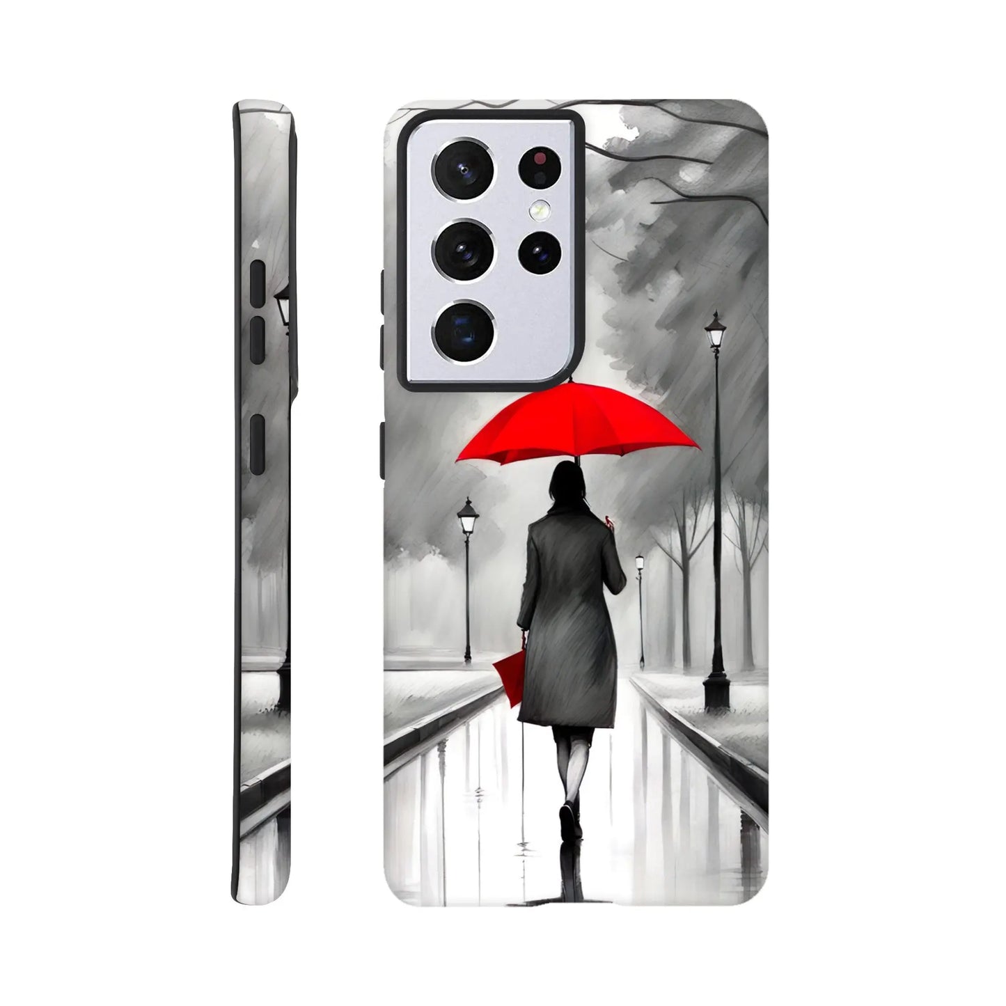 Smartphone-Hülle "Hart" - Frau Im Park - Malerischer Stil, KI-Kunst RolConArt, Malerischer Stil - Porträts, Galaxy-S21-Ultra