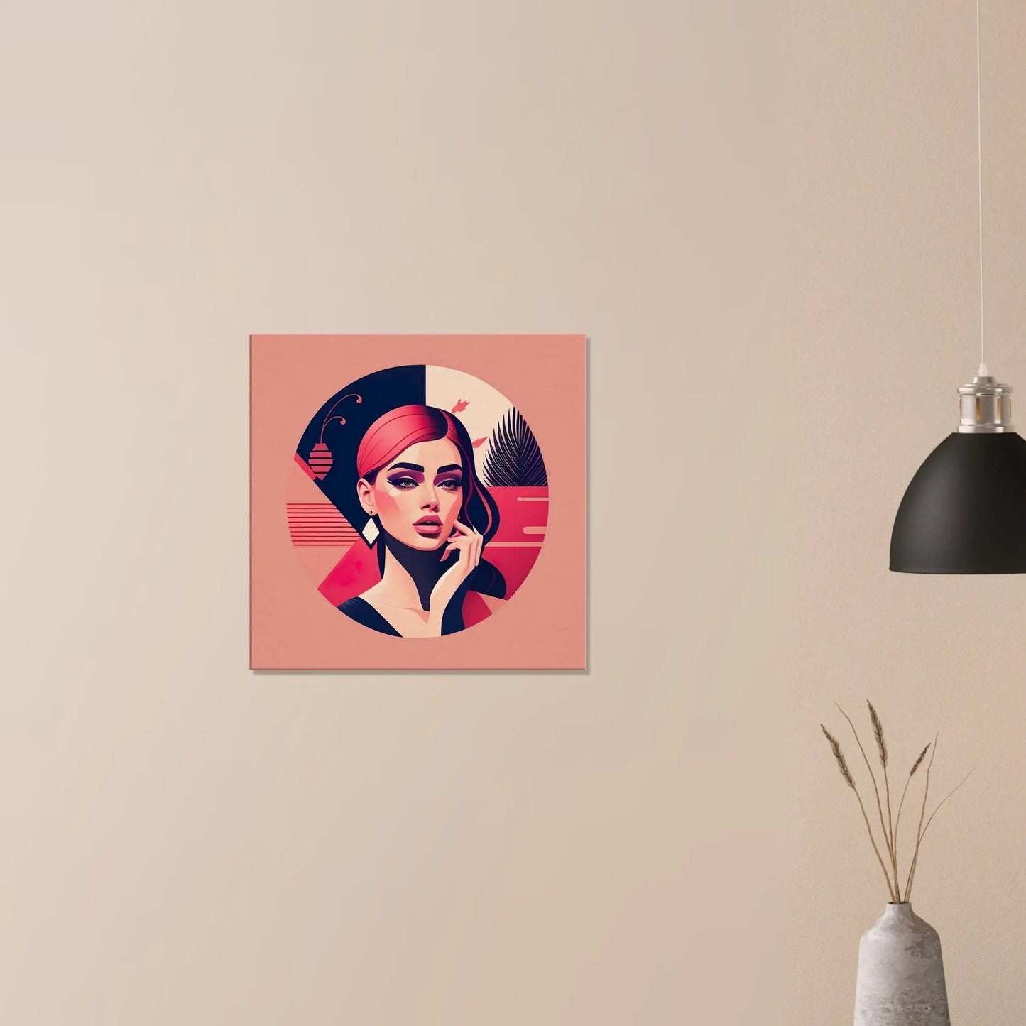 Leinwandbild - Frauenporträt im Retro Stil, KI-Kunst - RolConArt, Retro - Porträts,