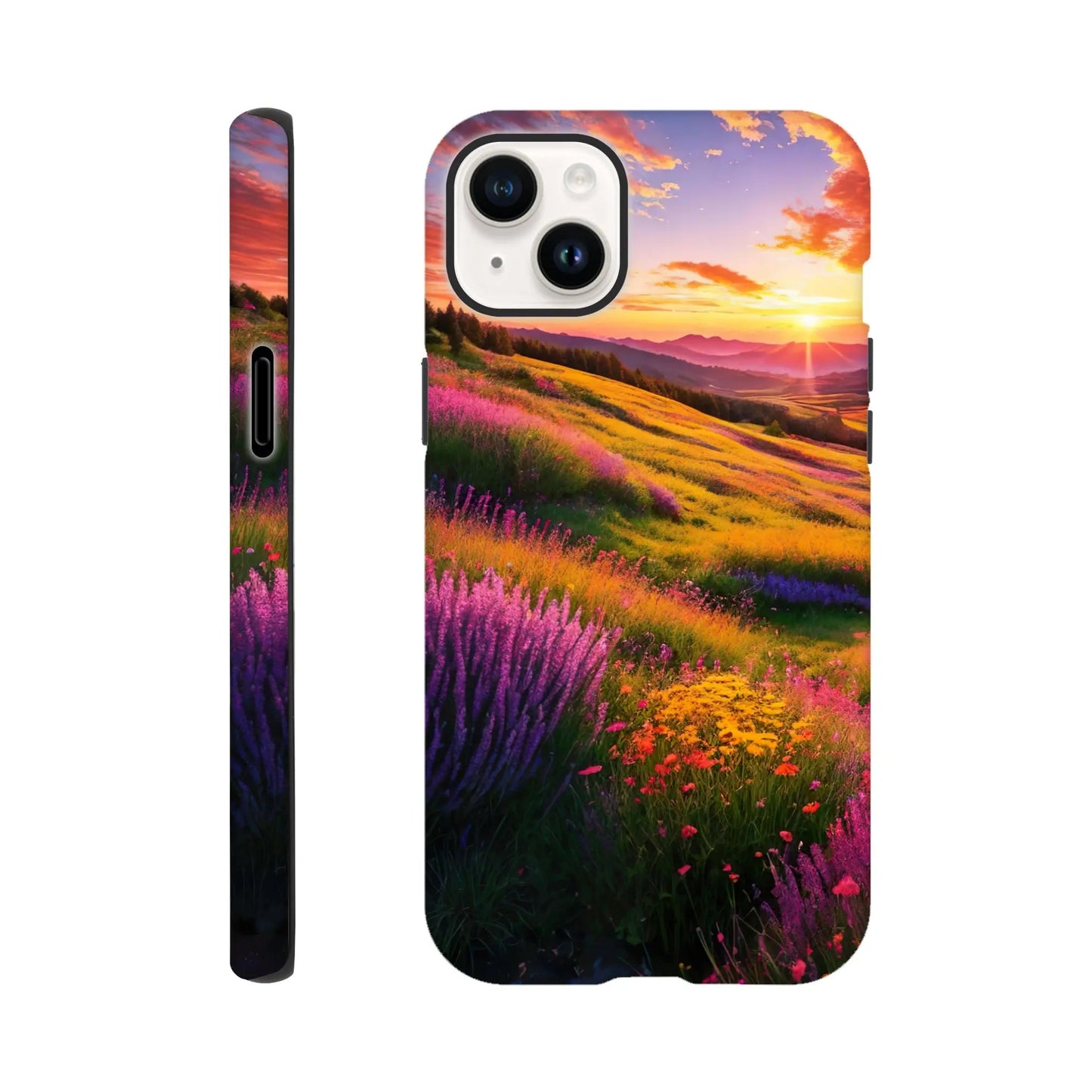 Smartphone-Hülle "Hart" - Berglandschaft - Foto Stil, KI-Kunst RolConArt, Landschaften, iPhone-14-Plus