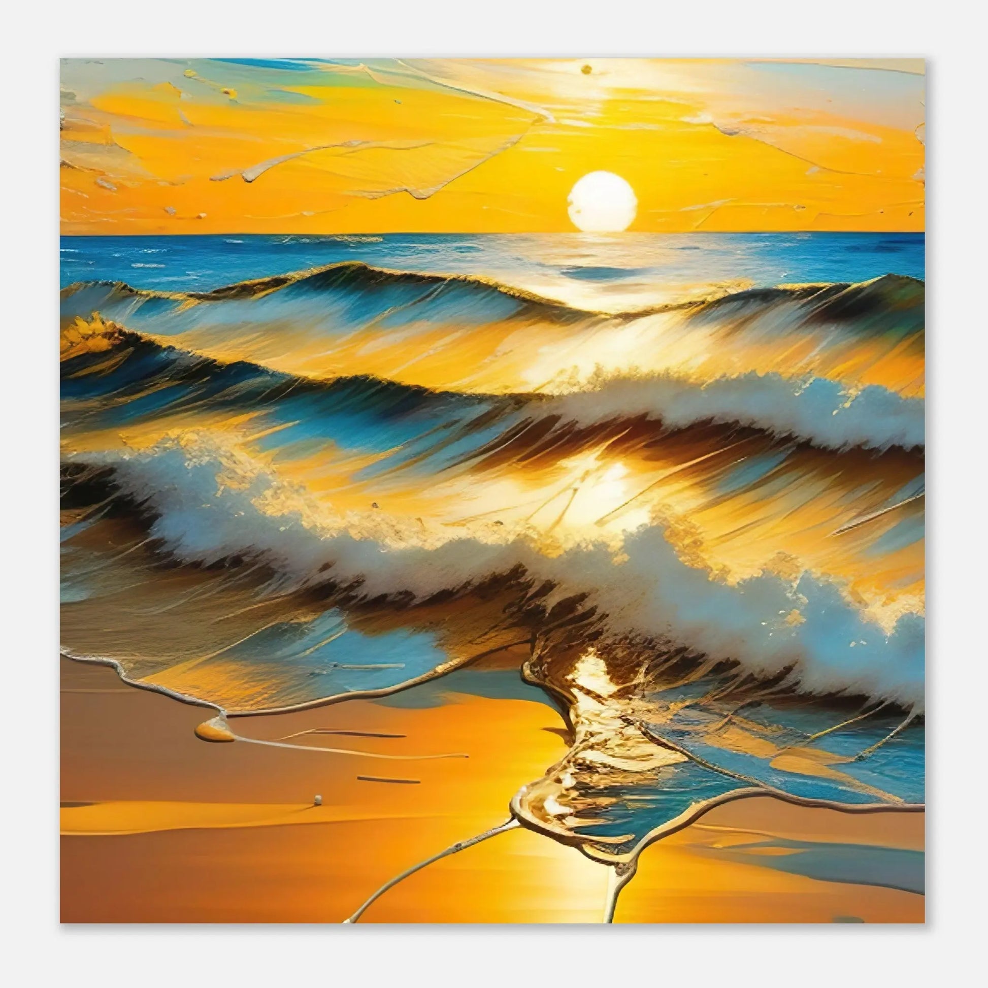 Moderner Forex-Druck - Kraftvolles Meer - Digitaler Stil, KI-Kunst - RolConArt, Landschaften,