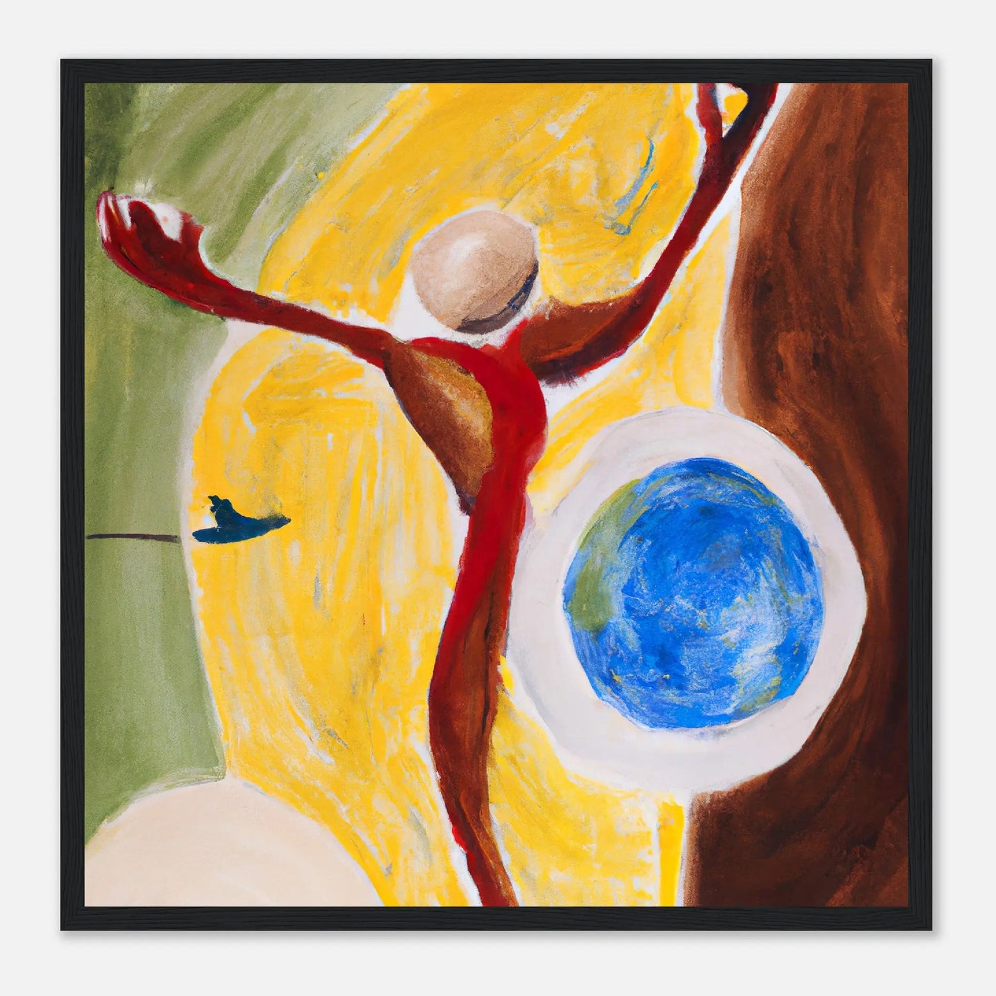 Gerahmtes Premium-Poster - Abstrakt - Malerischer Stil, KI-Kunst - RolConArt, Digitalkunst - Kreative Vielfalt, 50x50-cm-20x20-Schwarz