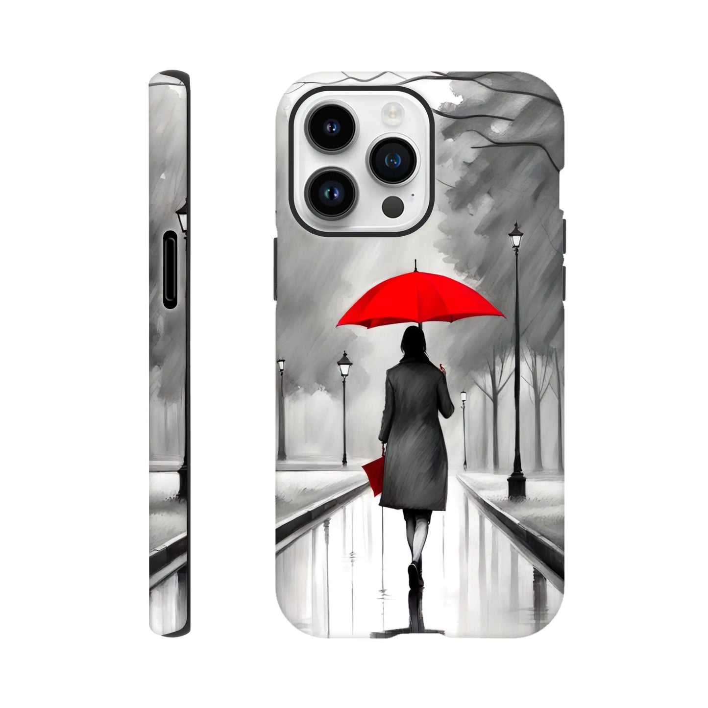 Smartphone-Hülle "Hart" - Frau Im Park - Malerischer Stil, KI-Kunst RolConArt, Malerischer Stil - Porträts, iPhone-14-Pro-Max