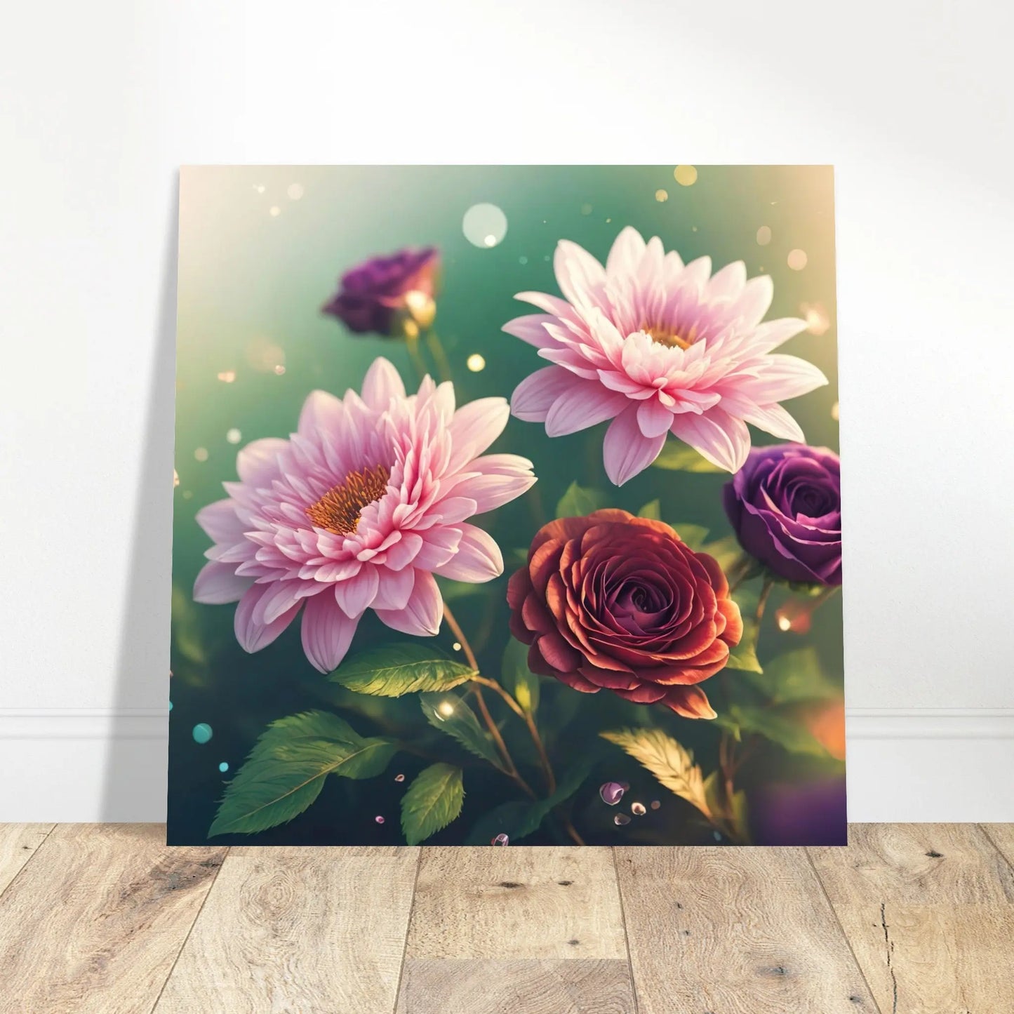 Aluminiumdruck - Blumen Vielfalt - Foto Stil, KI-Kunst - RolConArt, Pflanzen,