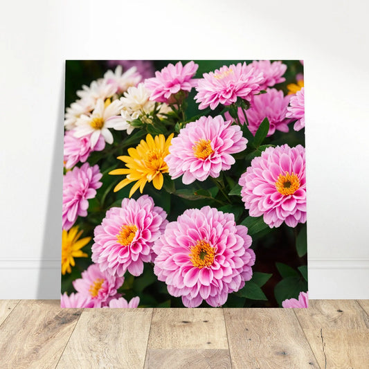 Aluminiumdruck - Dahlien Blumen - Foto Stil, KI-Kunst - RolConArt, Pflanzen,