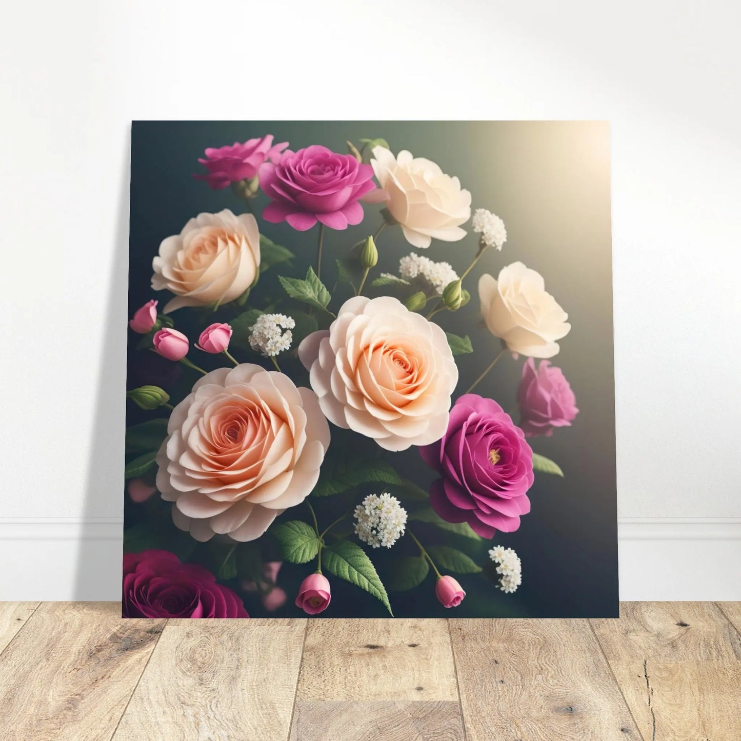 Aluminiumdruck - Rosen Blüten - Foto Stil, KI-Kunst - RolConArt, Pflanzen,