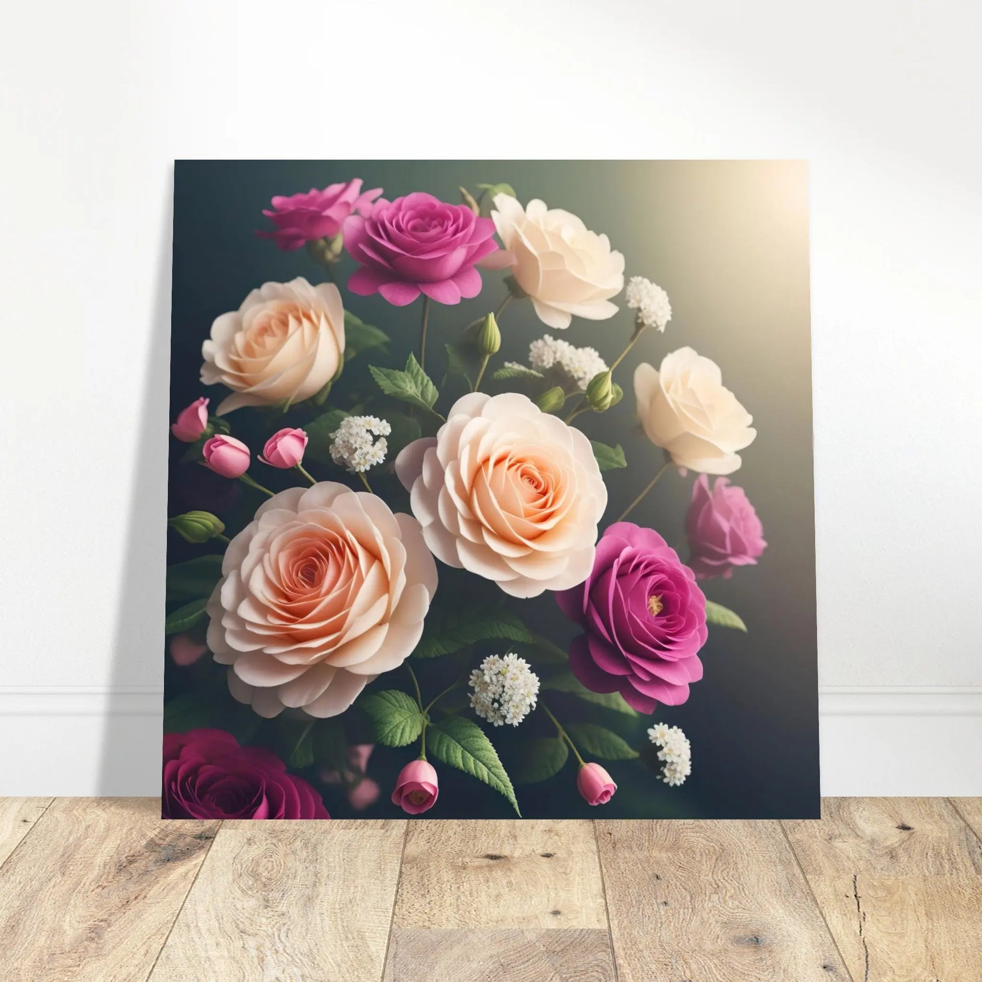 Aluminiumdruck - Rosen Blüten - Foto Stil, KI-Kunst - RolConArt, Pflanzen,