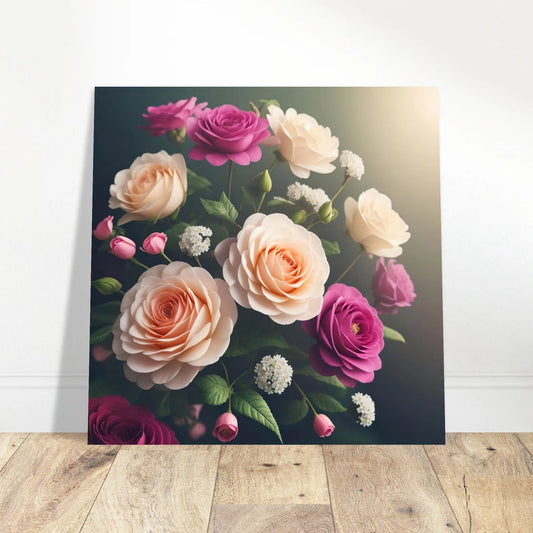 Aluminiumdruck - Rosen Blüten - Foto Stil, KI-Kunst - RolConArt, Pflanzen,