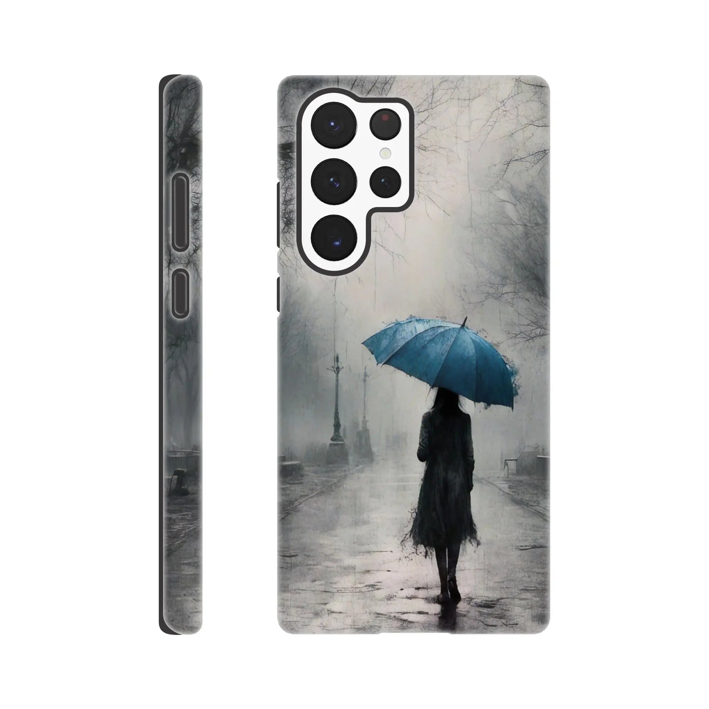 Smartphone-Hülle "Hart" - Frau Im Park - Düsterer Stil, KI-Kunst RolConArt, Malerischer Stil - Porträts, Galaxy-S22-Ultra