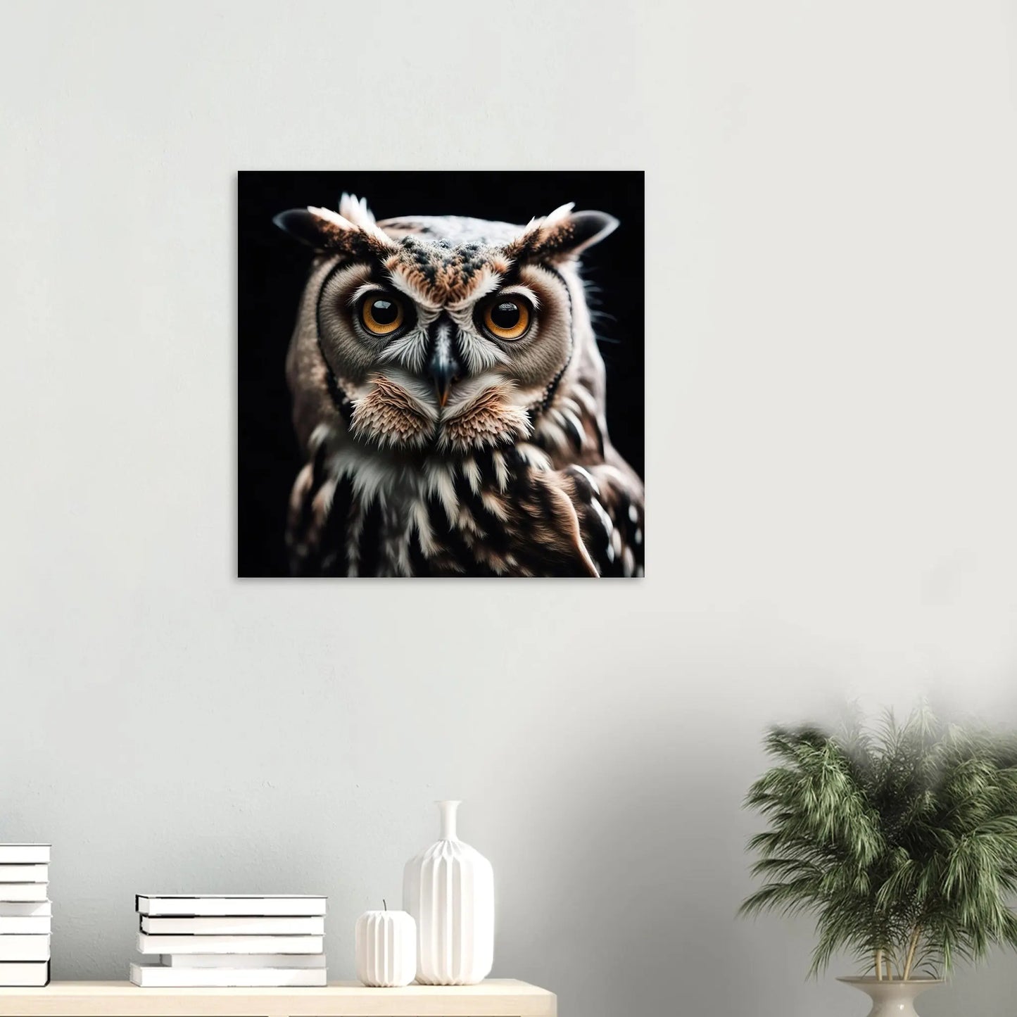 Aluminiumdruck - Eule - Foto Stil, KI-Kunst RolConArt