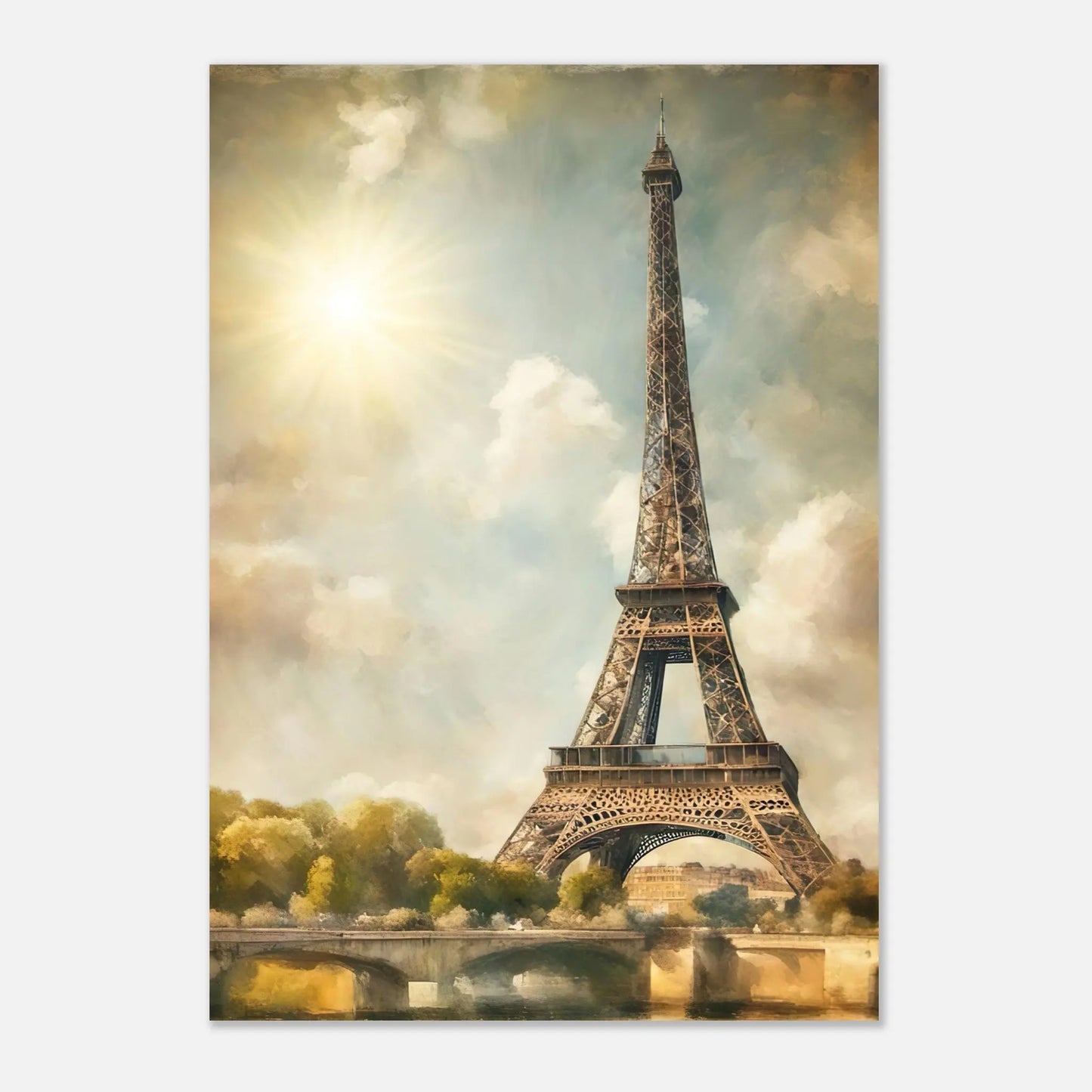Aluminiumdruck - Eiffelturm - Malerischer Stil, KI-Kunst RolConArt