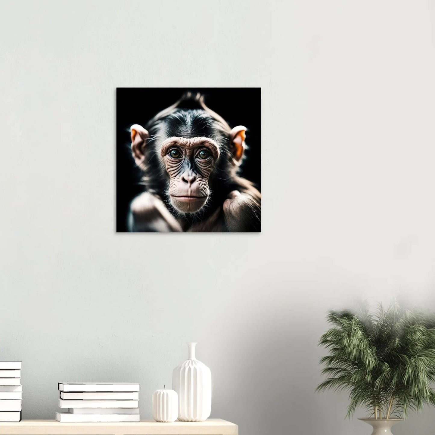 Aluminiumdruck - Schimpanse - Foto Stil, KI-Kunst RolConArt