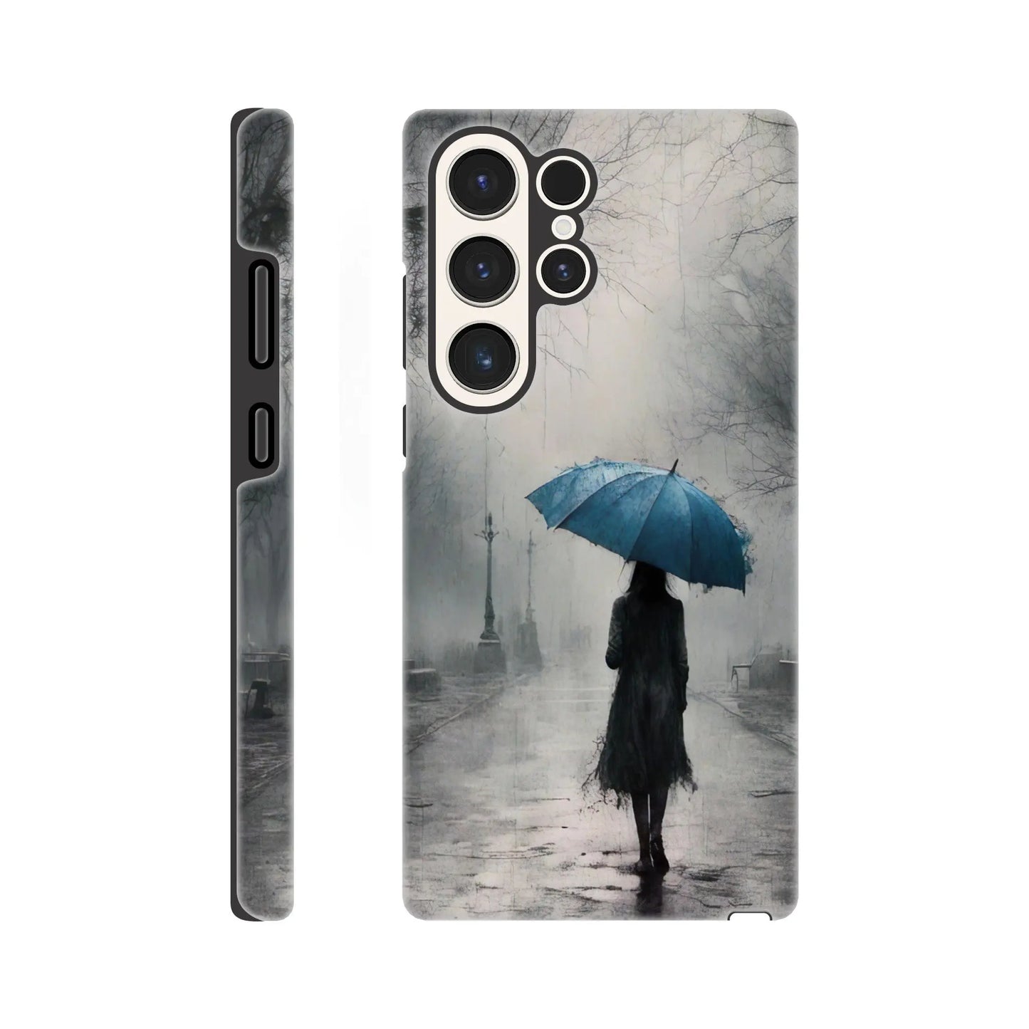 Smartphone-Hülle "Hart" - Frau Im Park - Düsterer Stil, KI-Kunst RolConArt, Malerischer Stil - Porträts, Galaxy-S23-Ultra