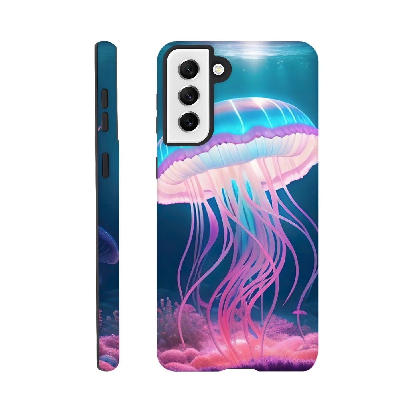 Smartphone-Hülle "Hart" - Qualle - Digitaler Stil, KI-Kunst RolConArt, Unterwasserlandschaften, Galaxy-S21-Plus