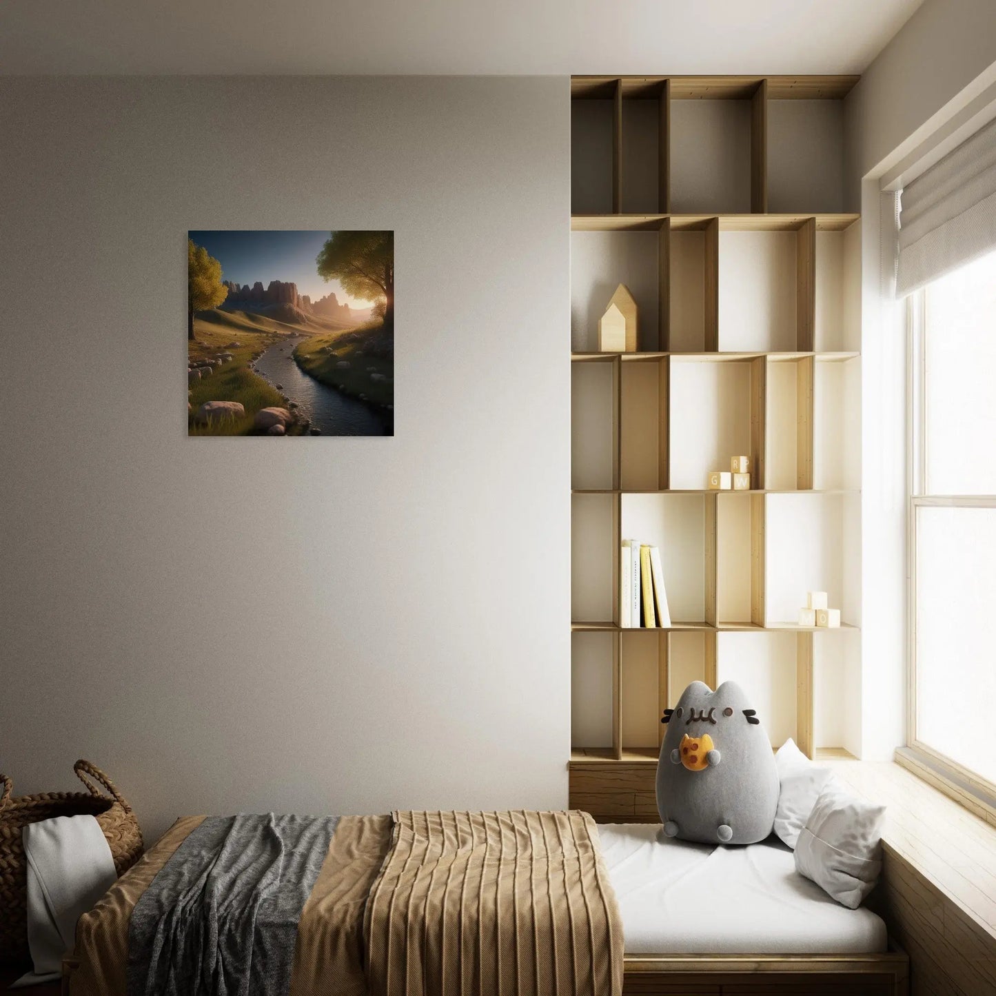 Moderner Forex-Druck - Landschaftsidylle - Foto Stil, KI-Kunst - RolConArt, Landschaften,