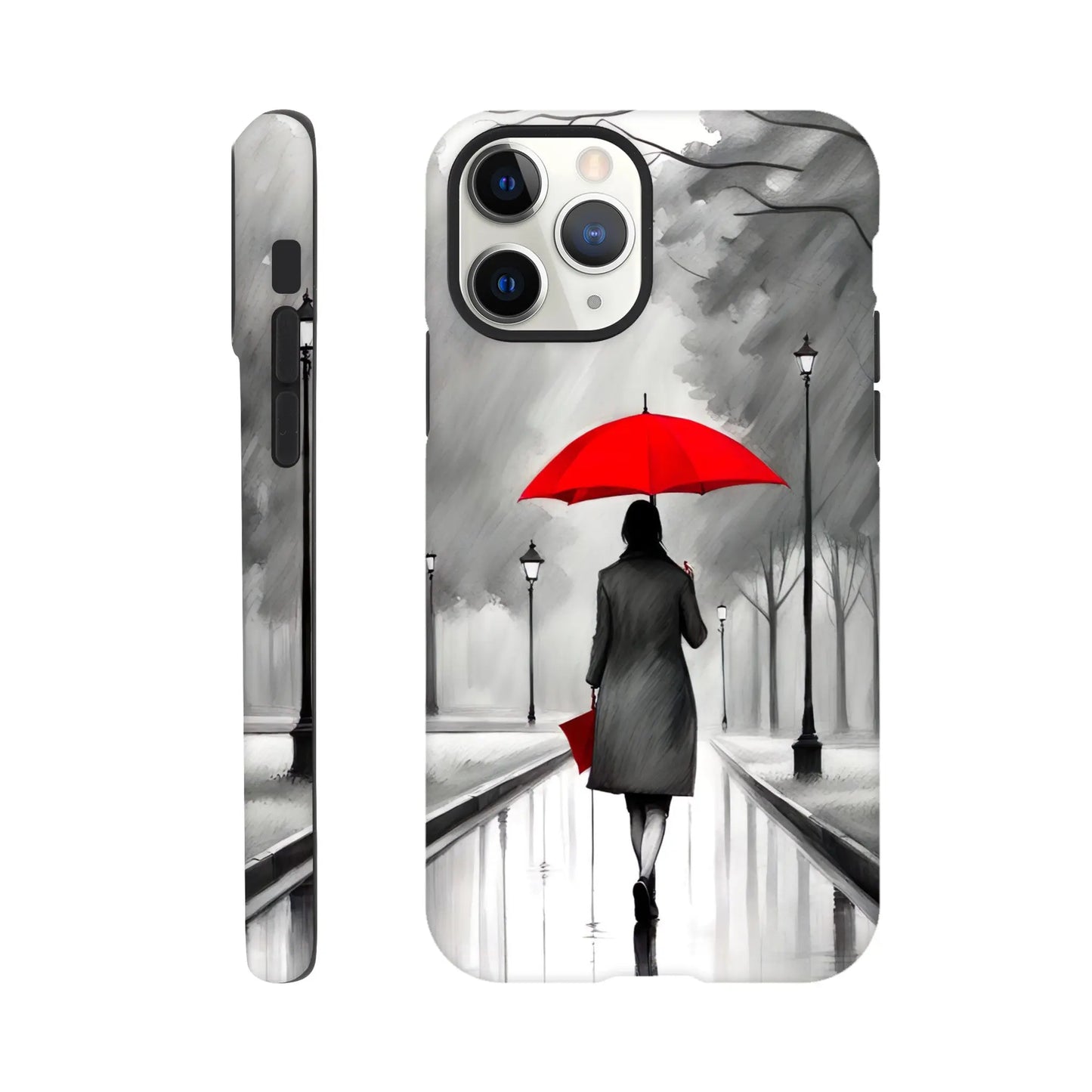 Smartphone-Hülle "Hart" - Frau Im Park - Malerischer Stil, KI-Kunst RolConArt, Malerischer Stil - Porträts, iPhone-11-Pro